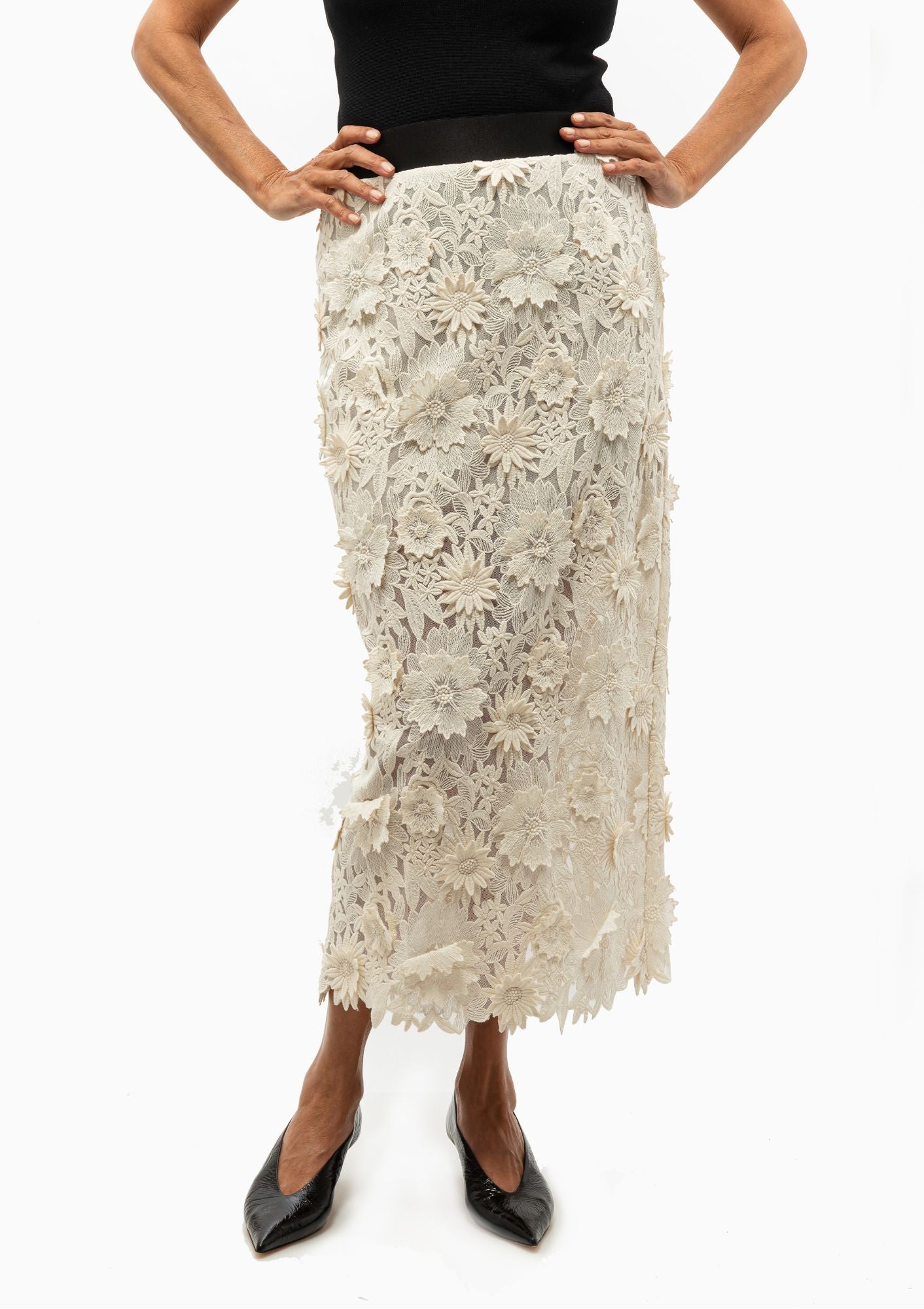 Elegant Smythe Applique Pencil Skirt - Available Exclusively at Diani Boutique