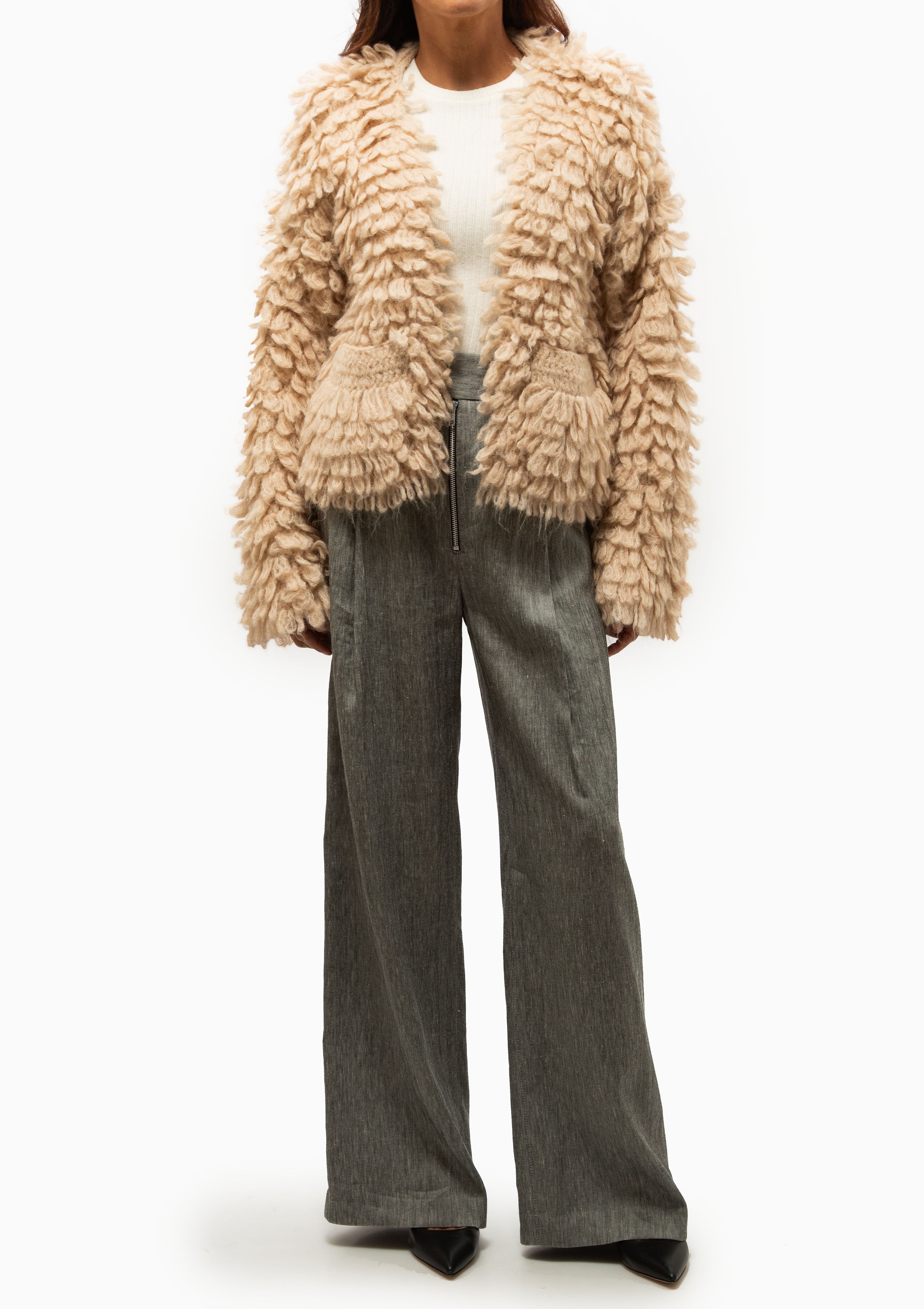 Elbow Sleeve Knit Crewneck | Ivory