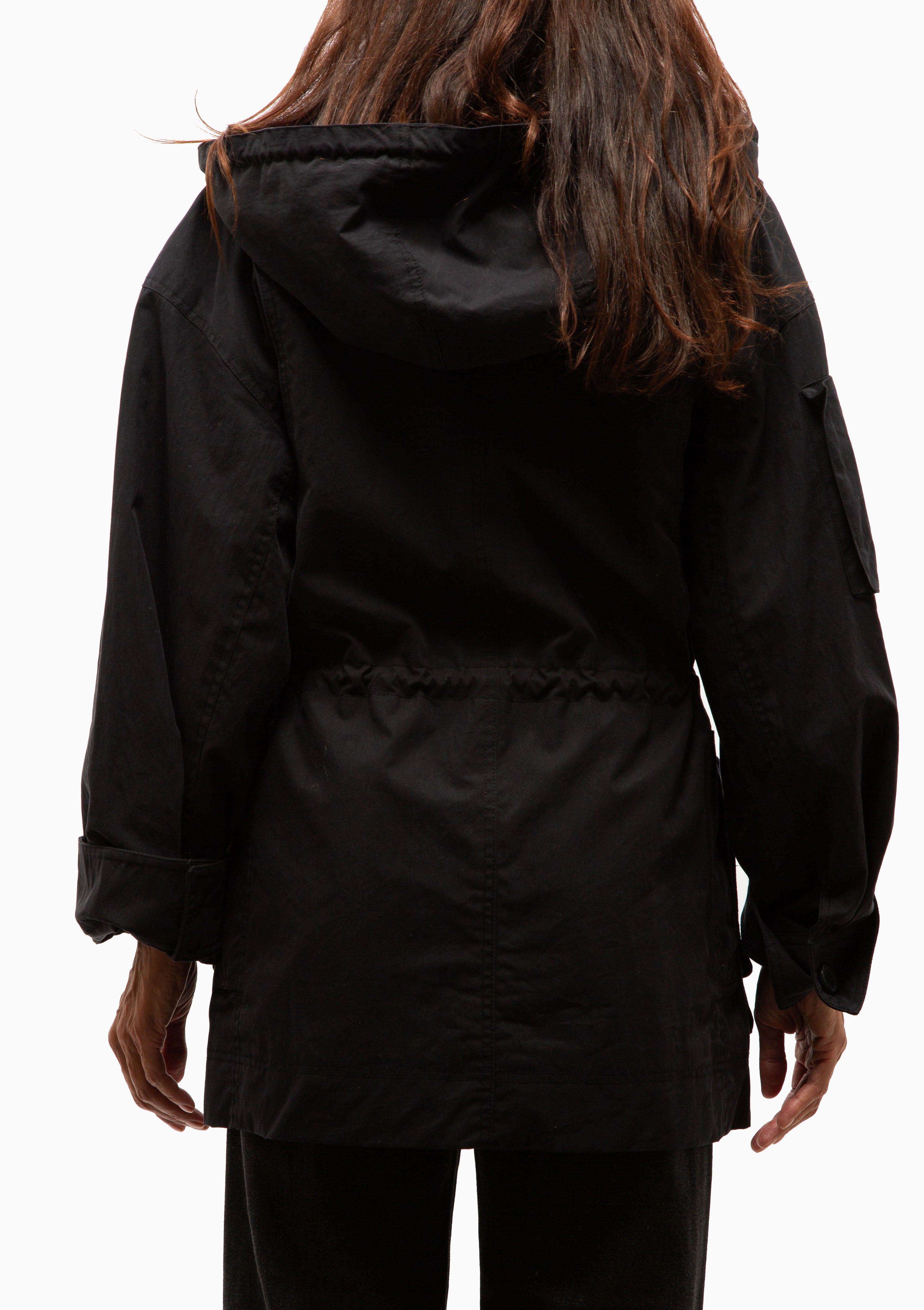Hooded Flak Jacket | Washed Black