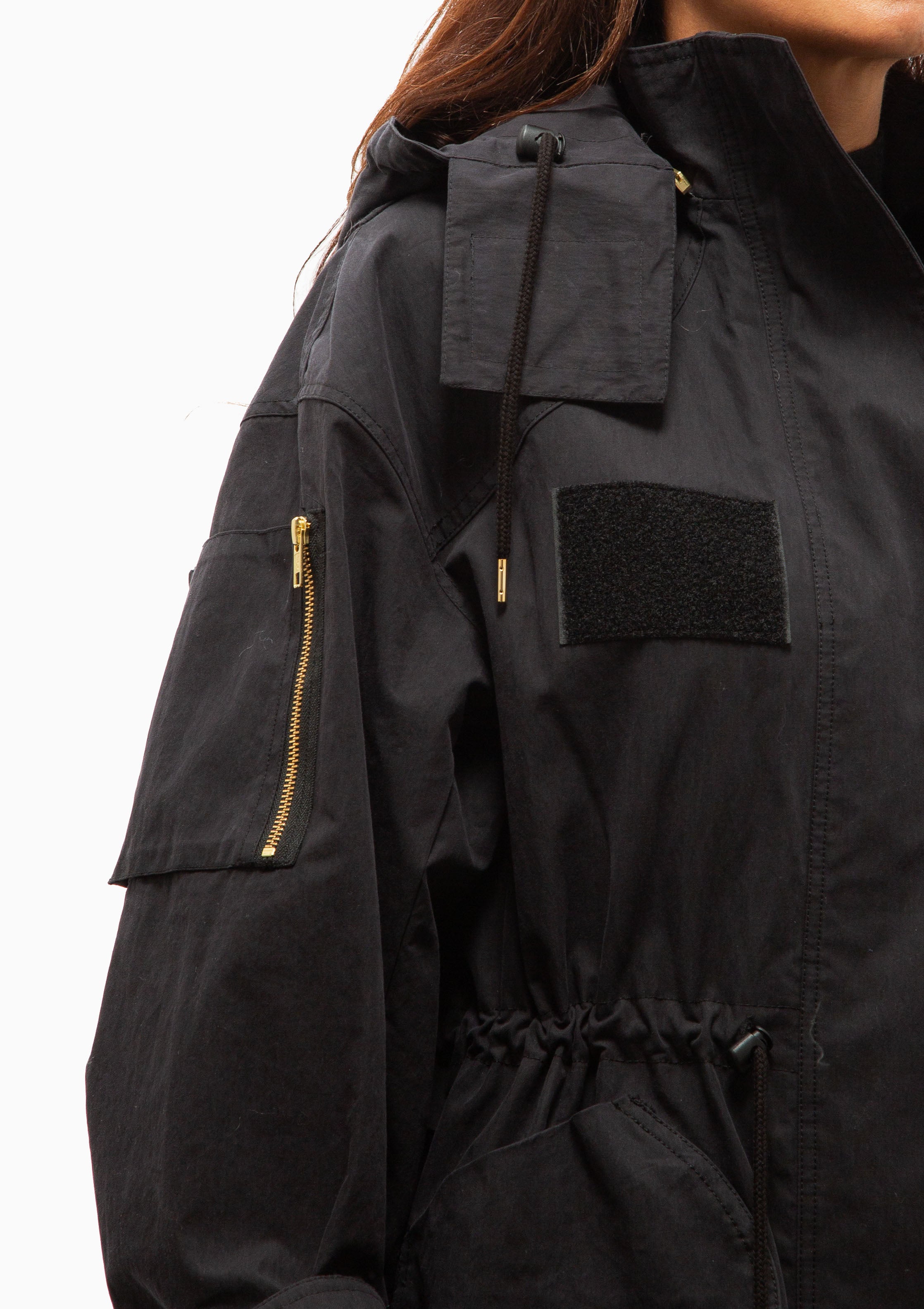 Hooded Flak Jacket | Washed Black