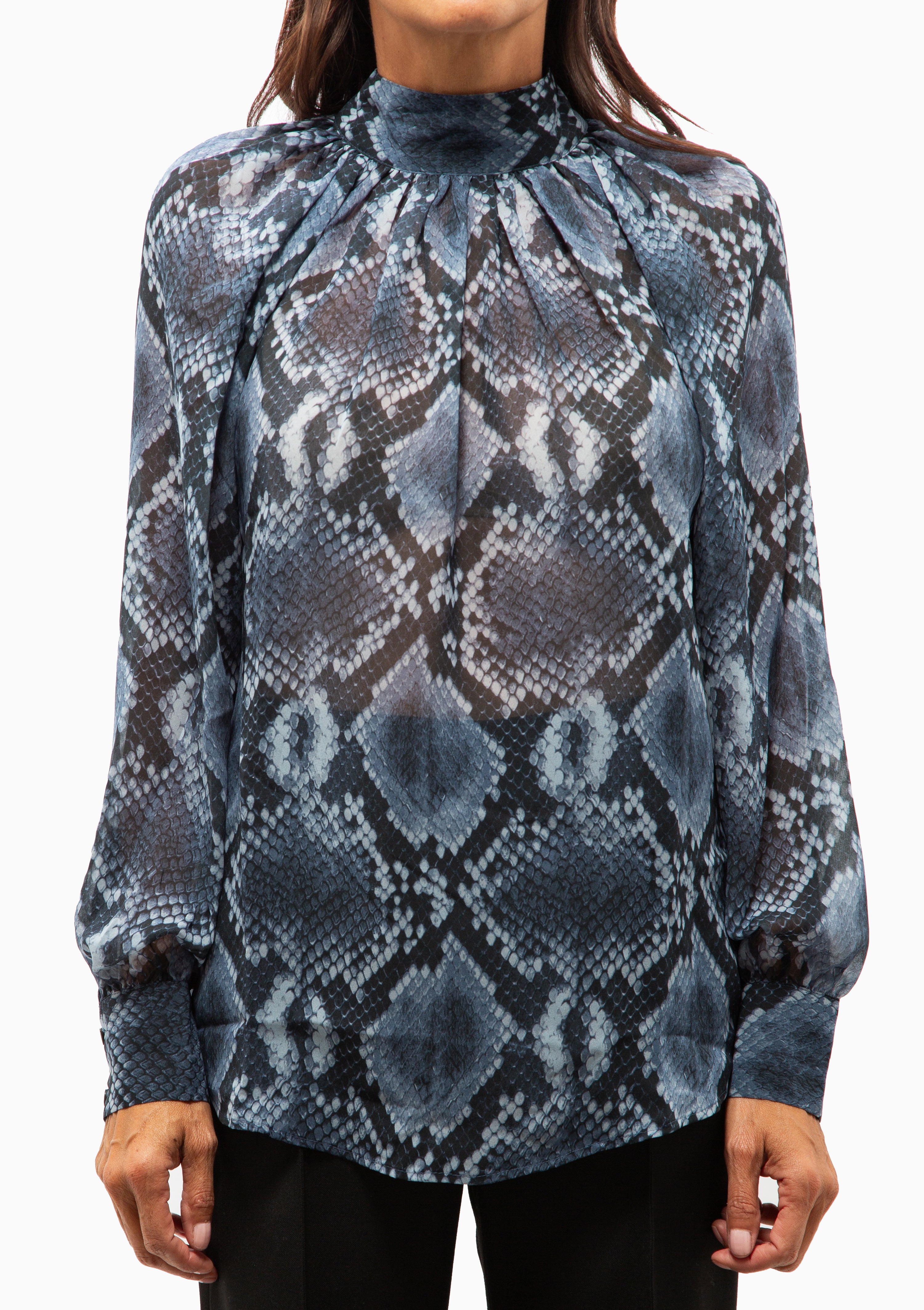 Kitten Blouse | Blue Snake