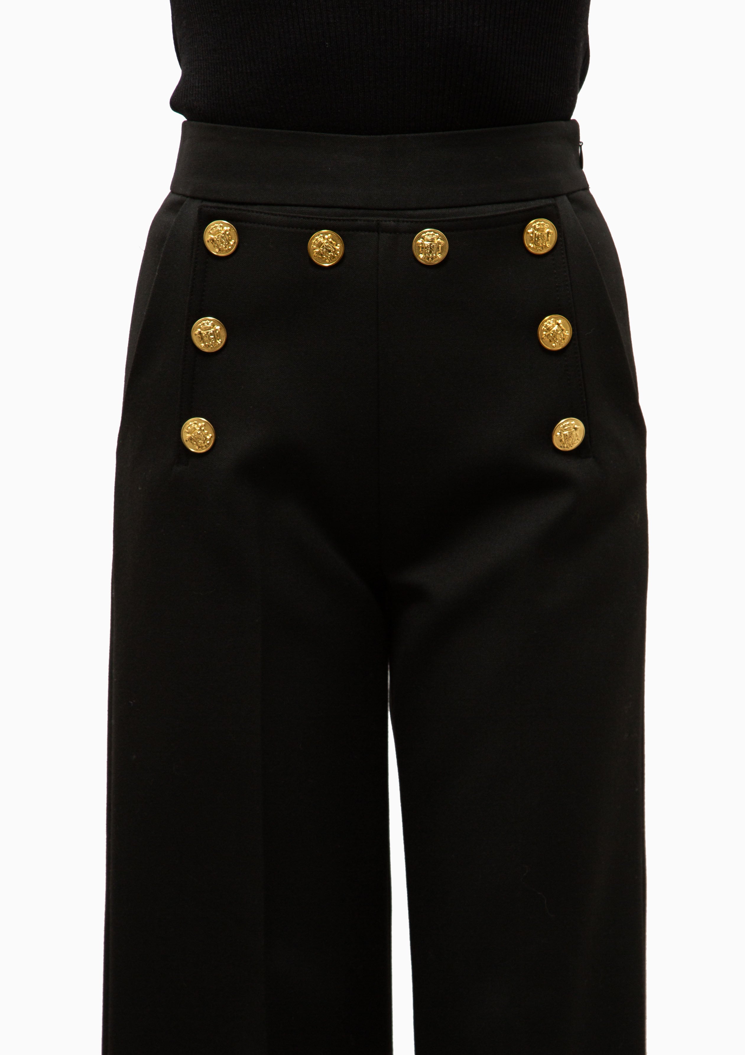 Nautical Wide Leg Pant | Deep Black