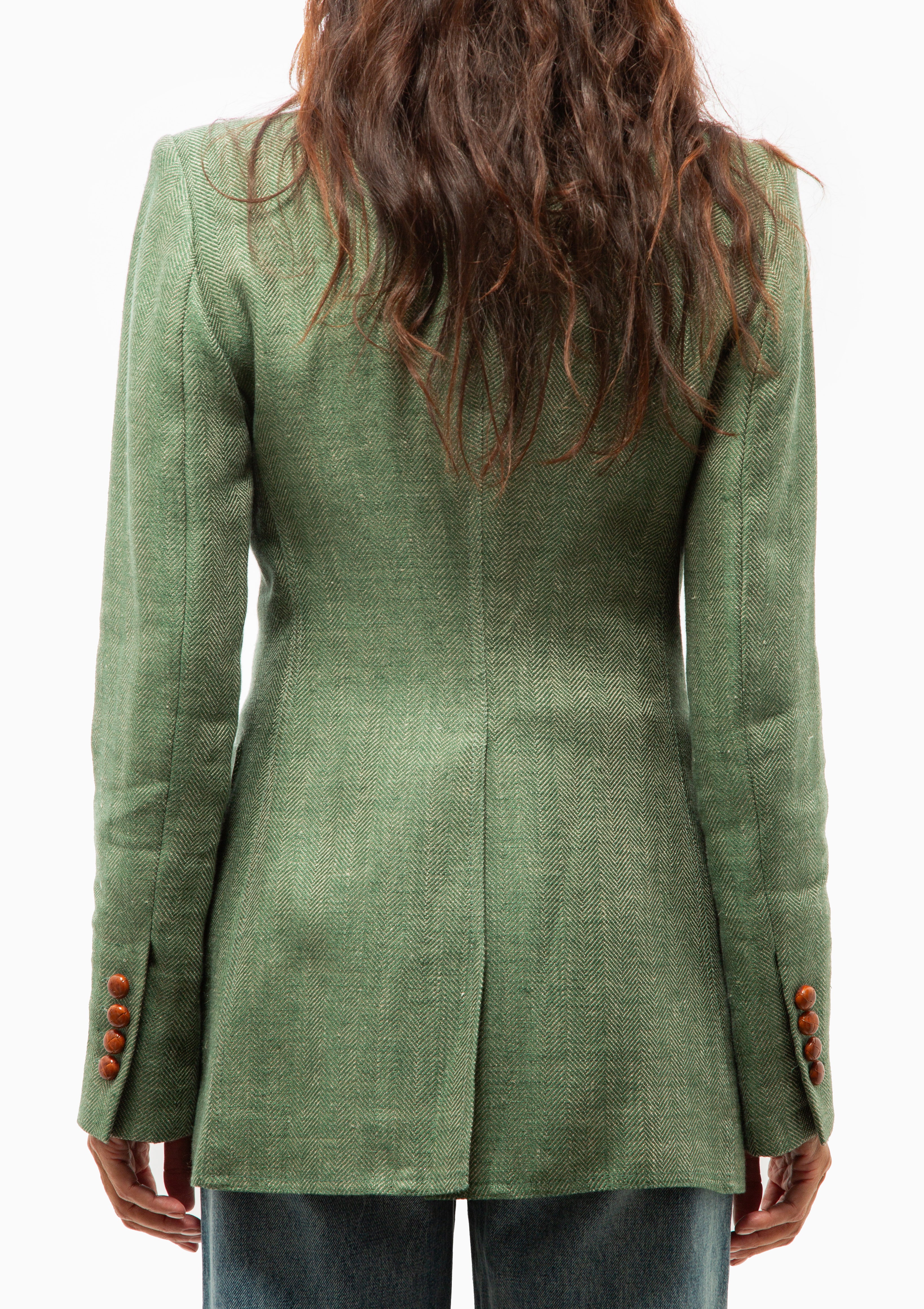 Patch Pocket Birkin Blazer | Sage Herringbone