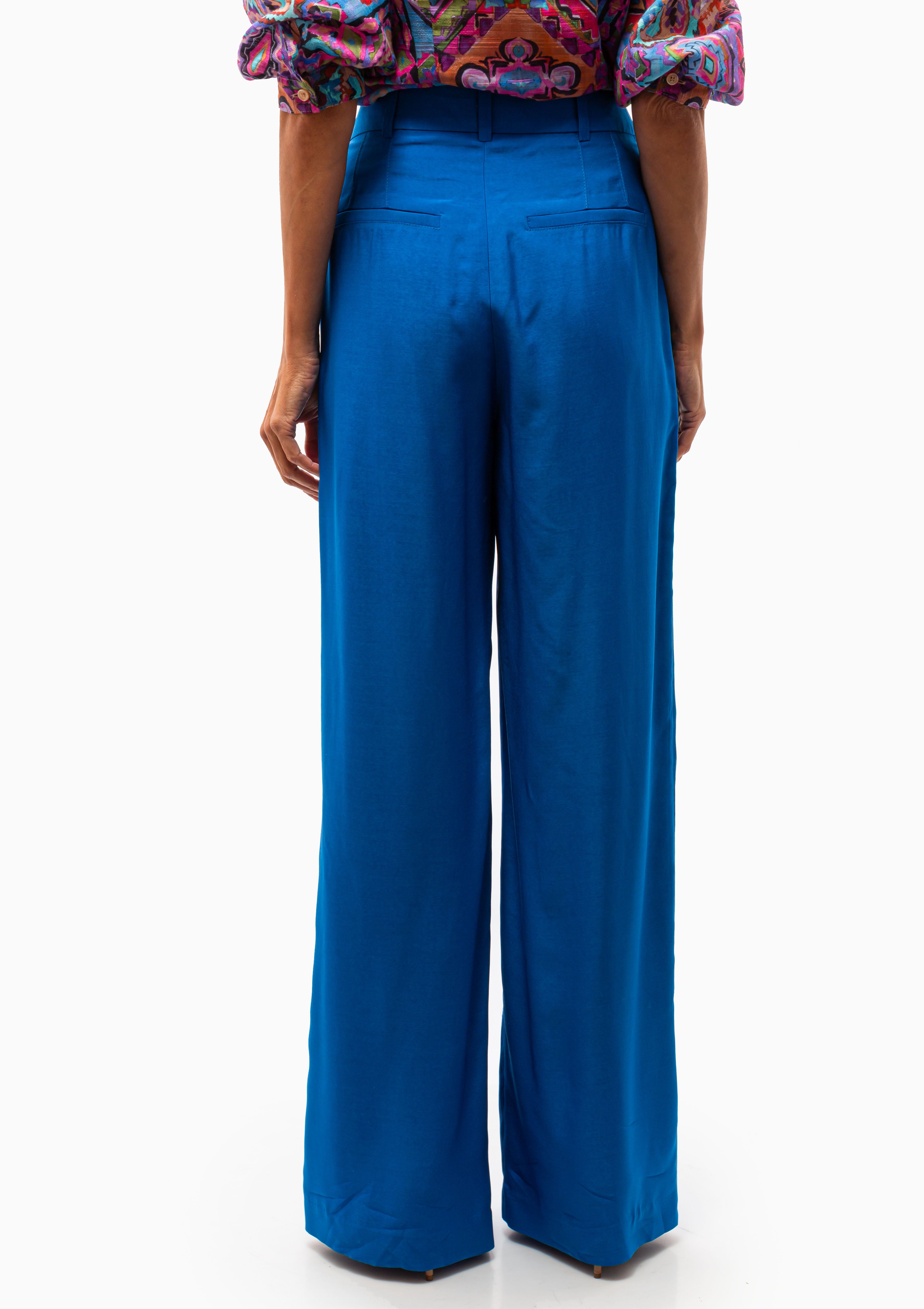 Pleated Trouser | Aegean Blue