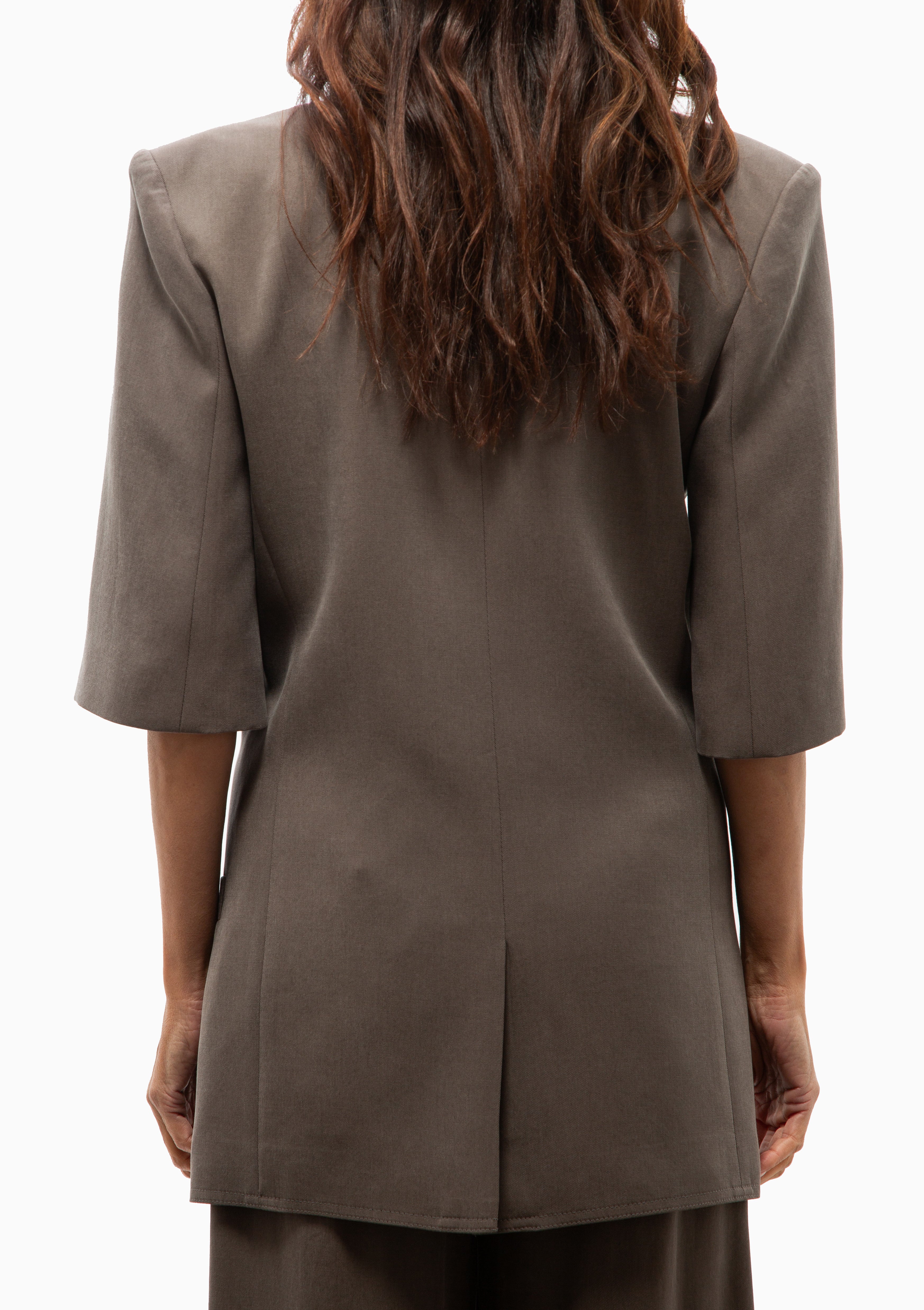 Short Sleeve Oversized Blazer | Mink