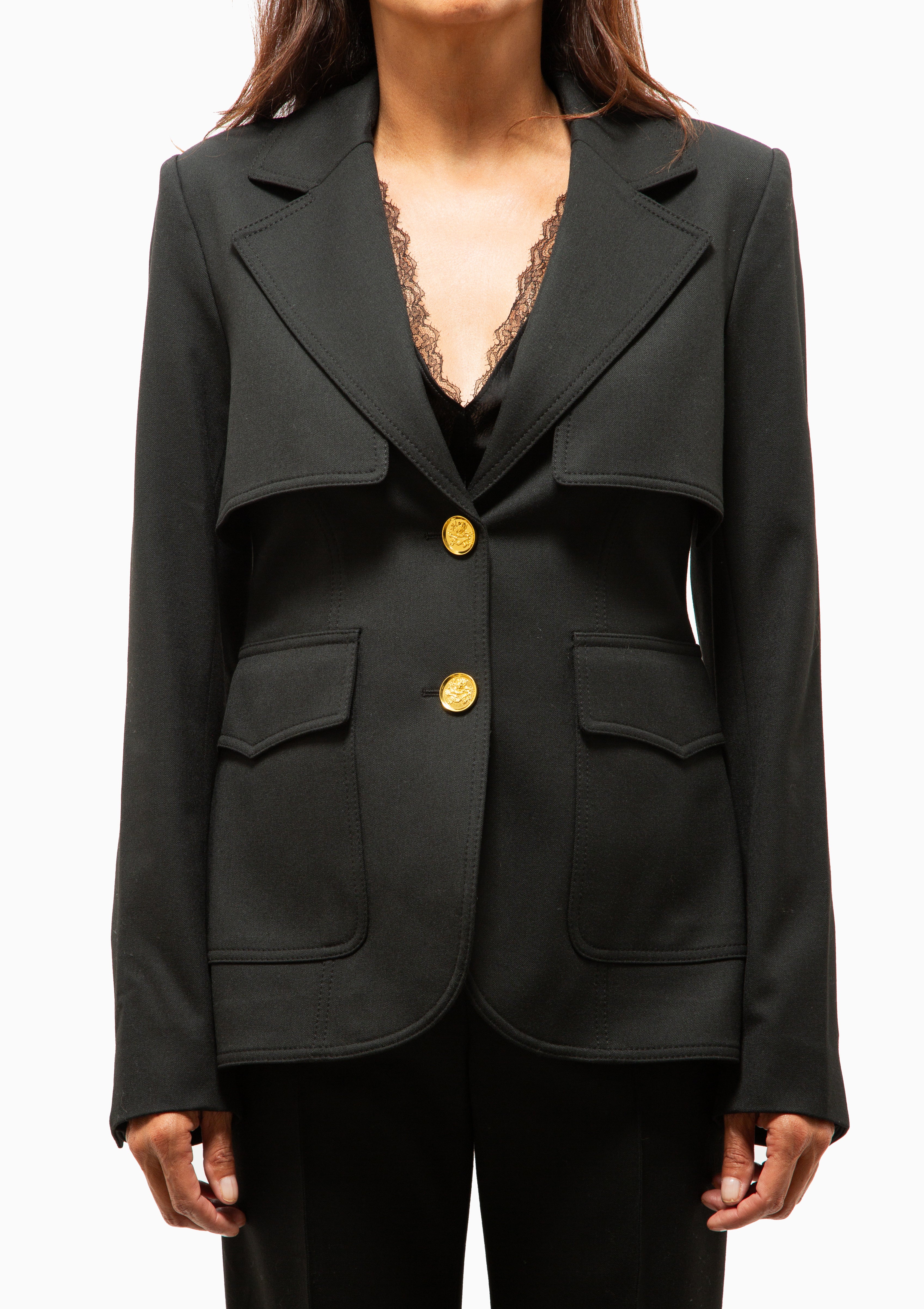 Storm Flap Blazer | Deep Black