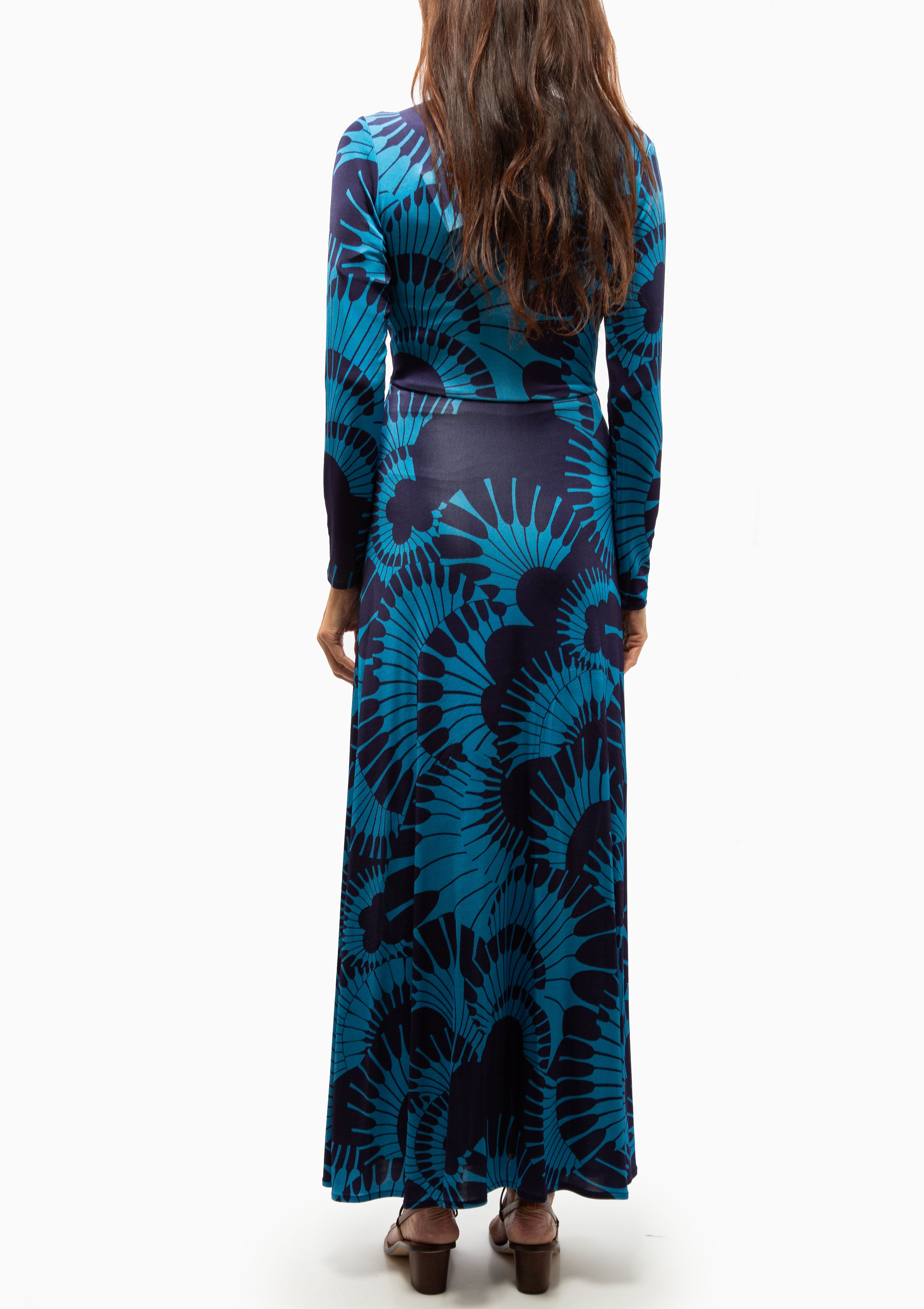 Waist Knot Dress | Navy Graphic