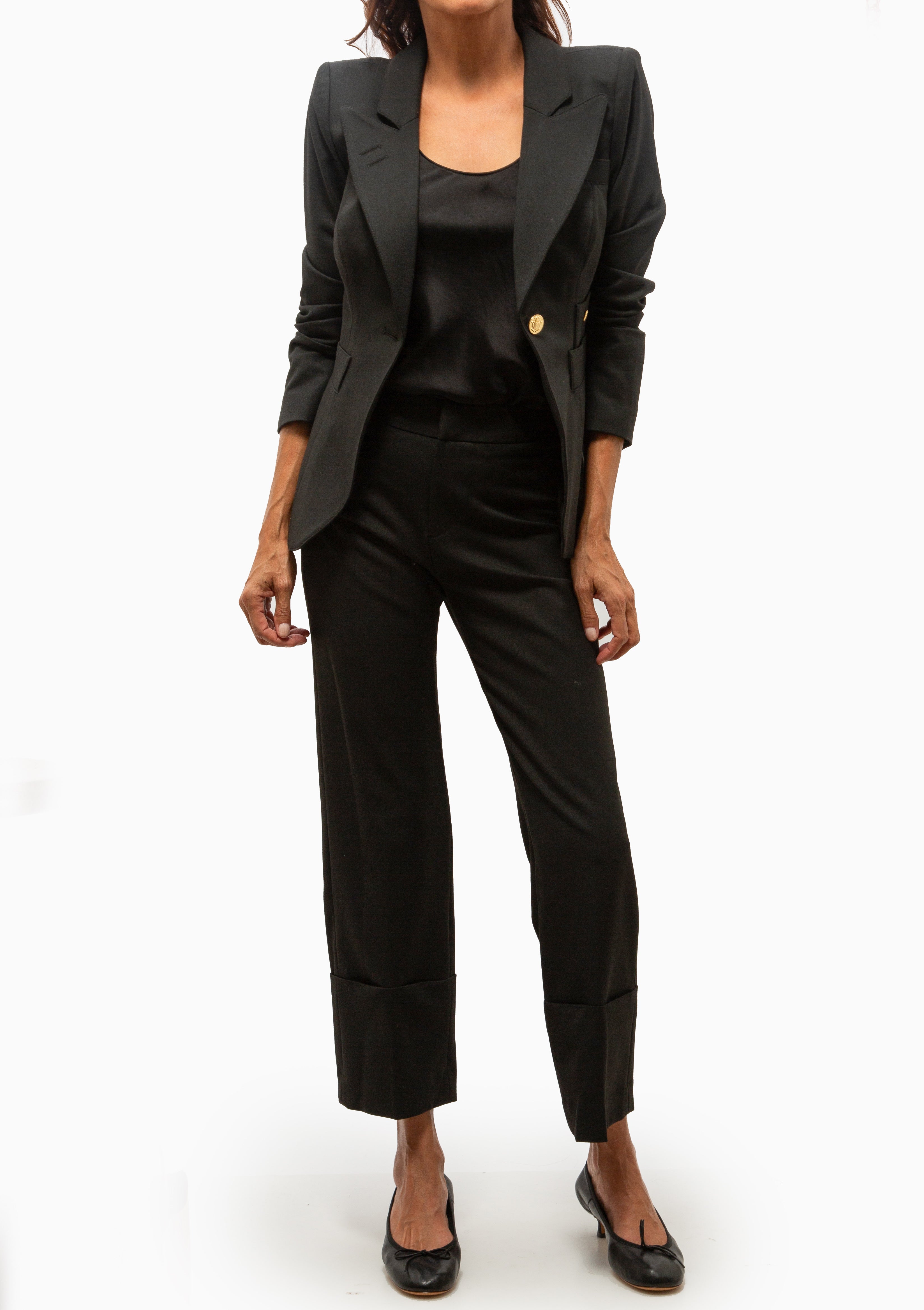 Berlin Cropped Straight Leg Pant | Deep Black
