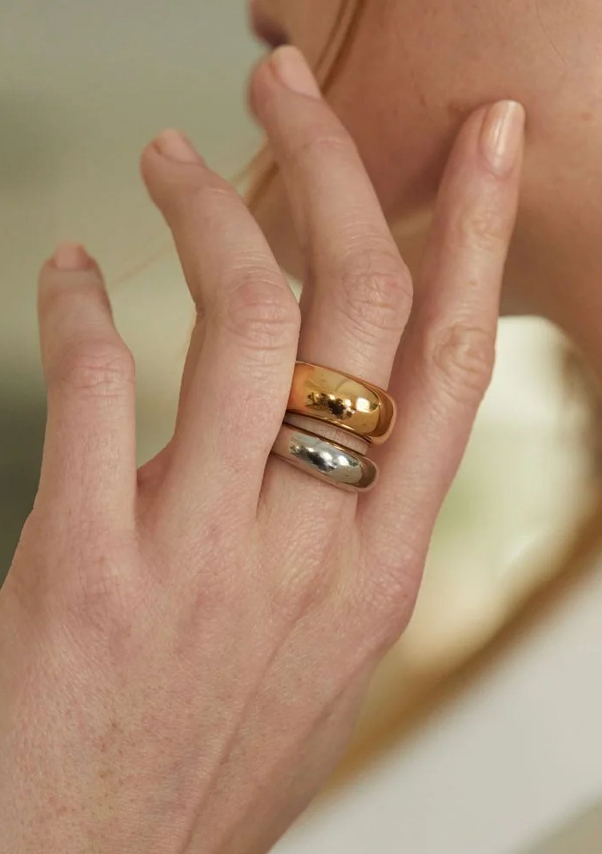 Organic Mixed Metal Stacking Rings | Two Tone