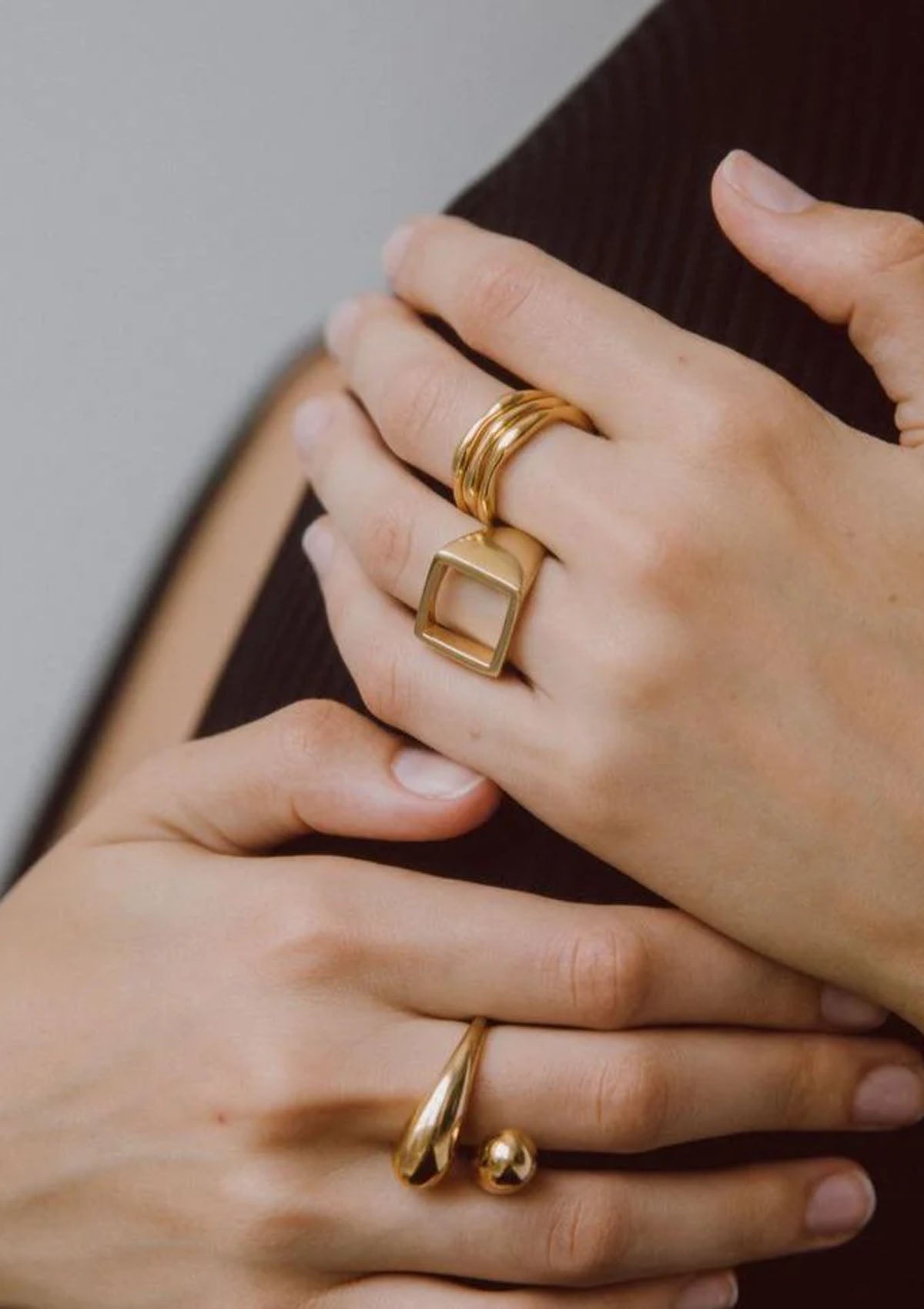 Open Square Statement Ring | Gold