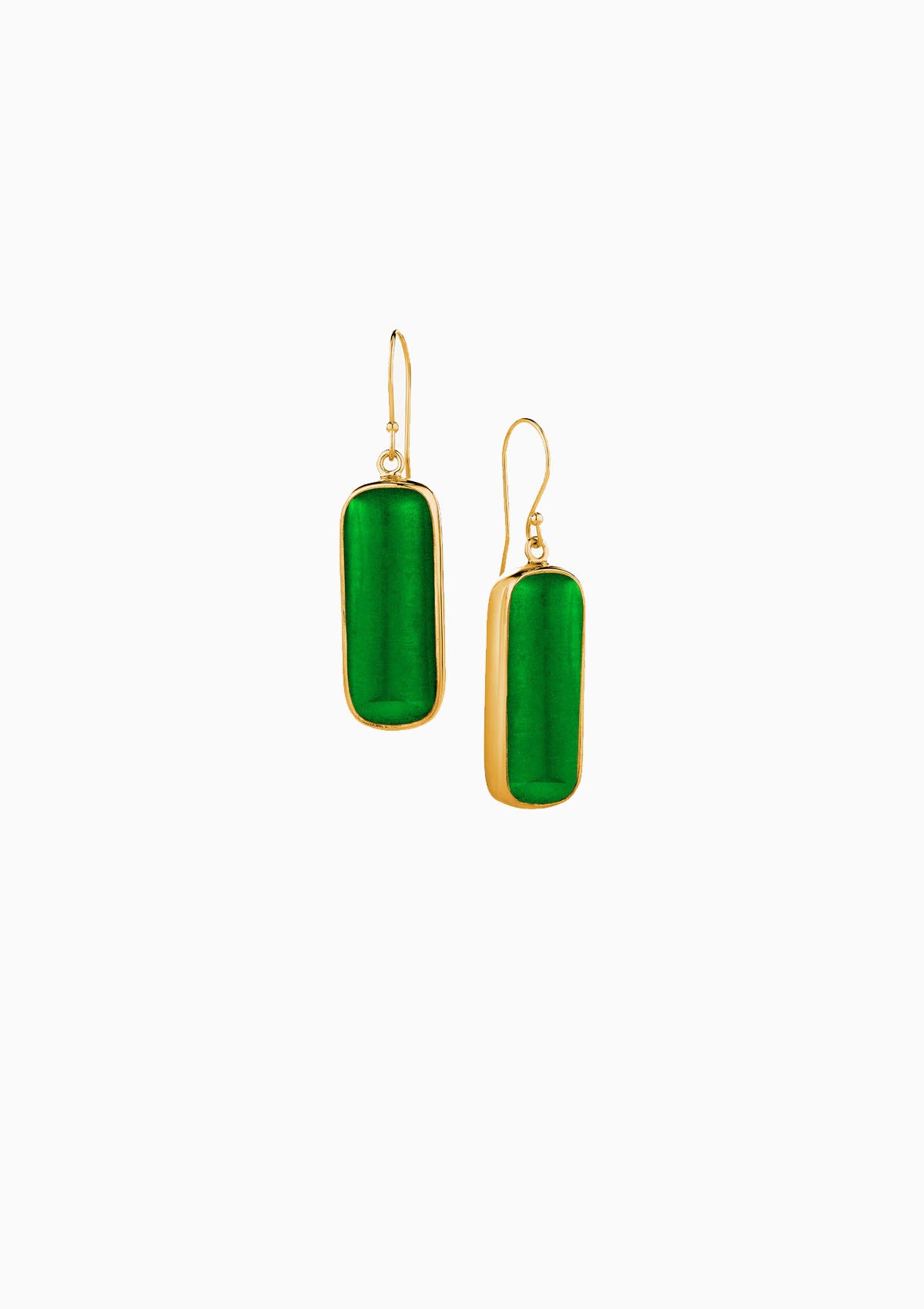 Umbo Drop Earrings | Gold/Forest