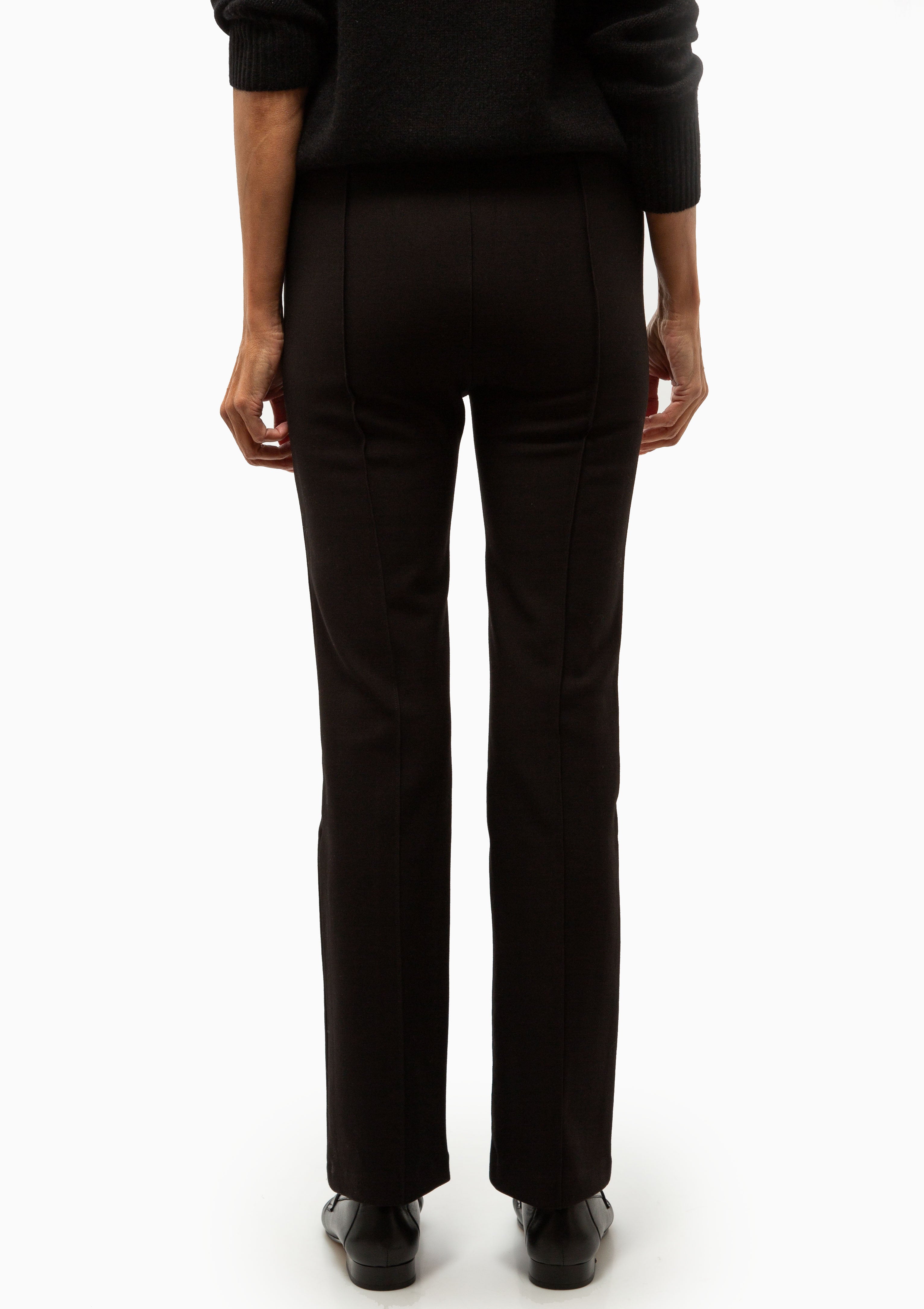 Casanova Ankle Flare Pintuck Pants | Black