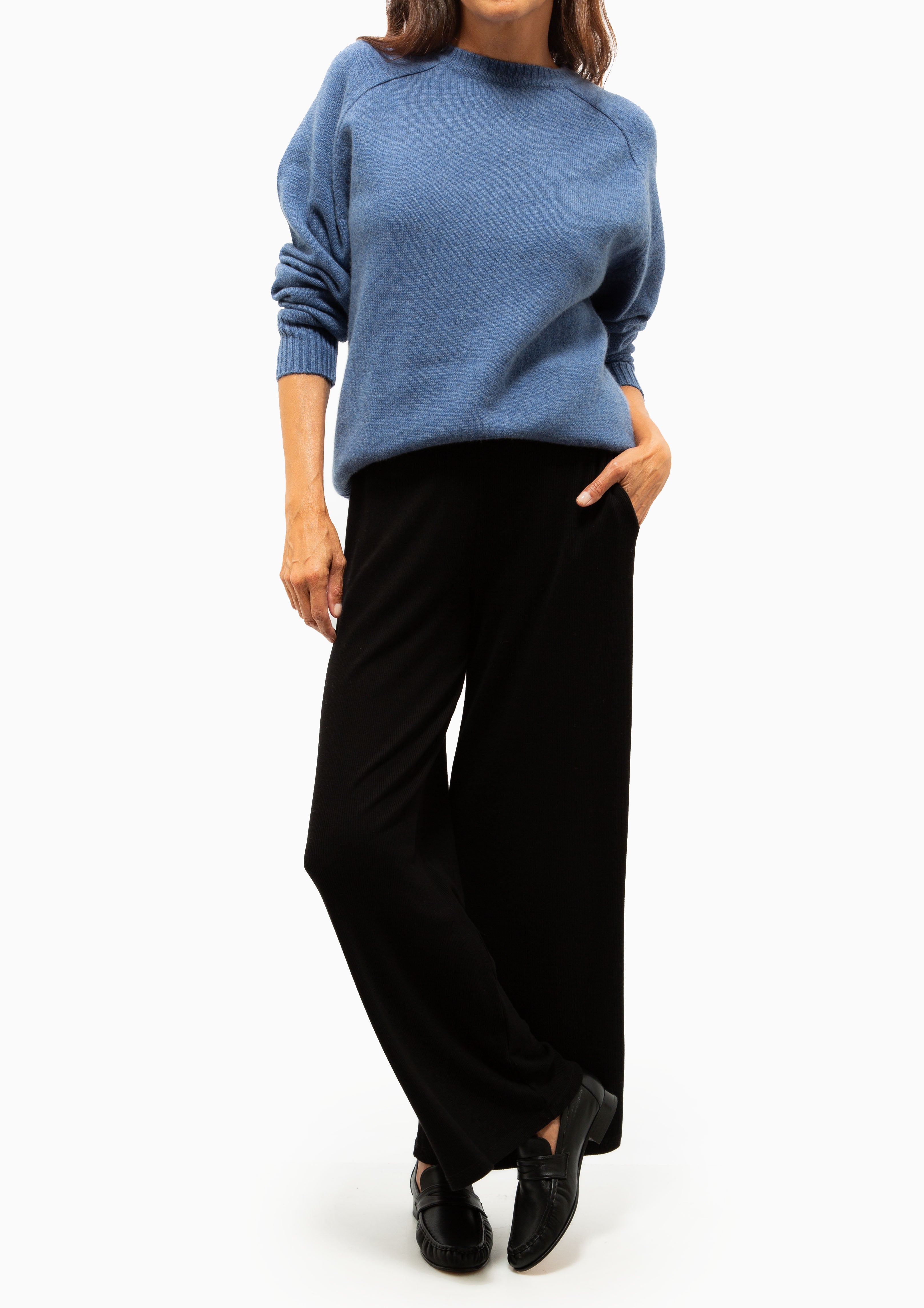 Cashmere Classic Crew Sweater | Denim Blue