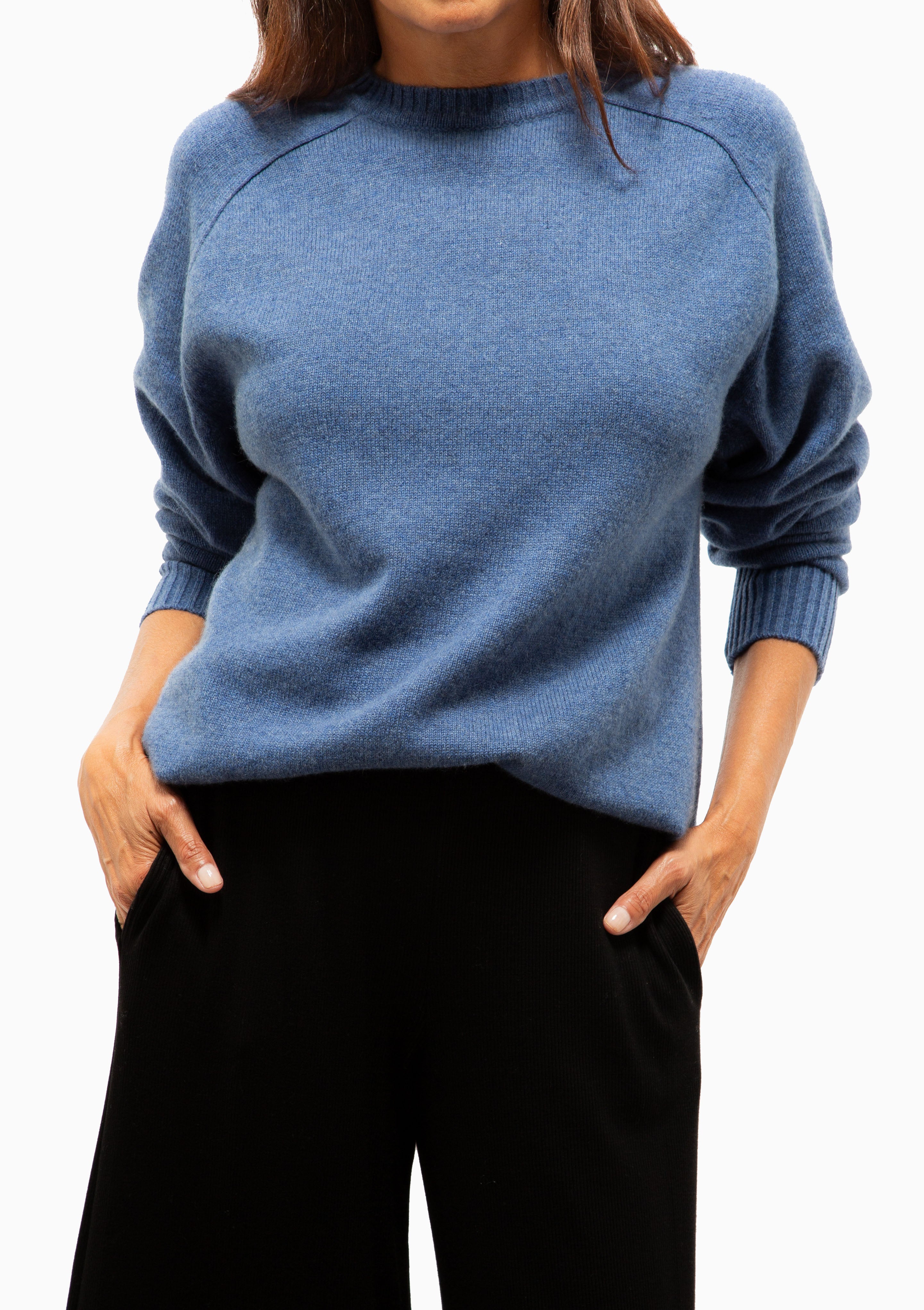Cashmere Classic Crew Sweater | Denim Blue