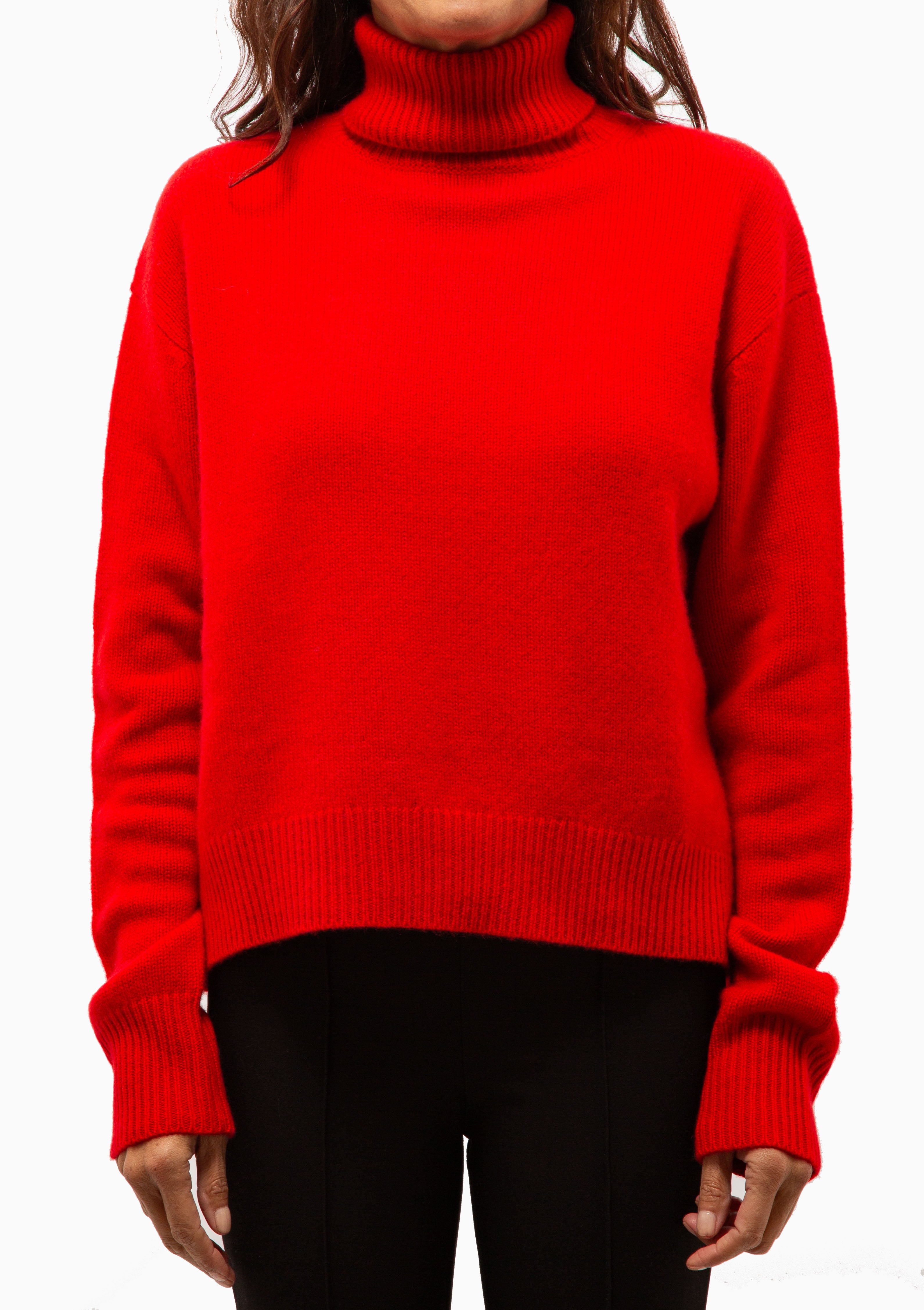 Cashmere Long Sleeve Turtleneck | Red