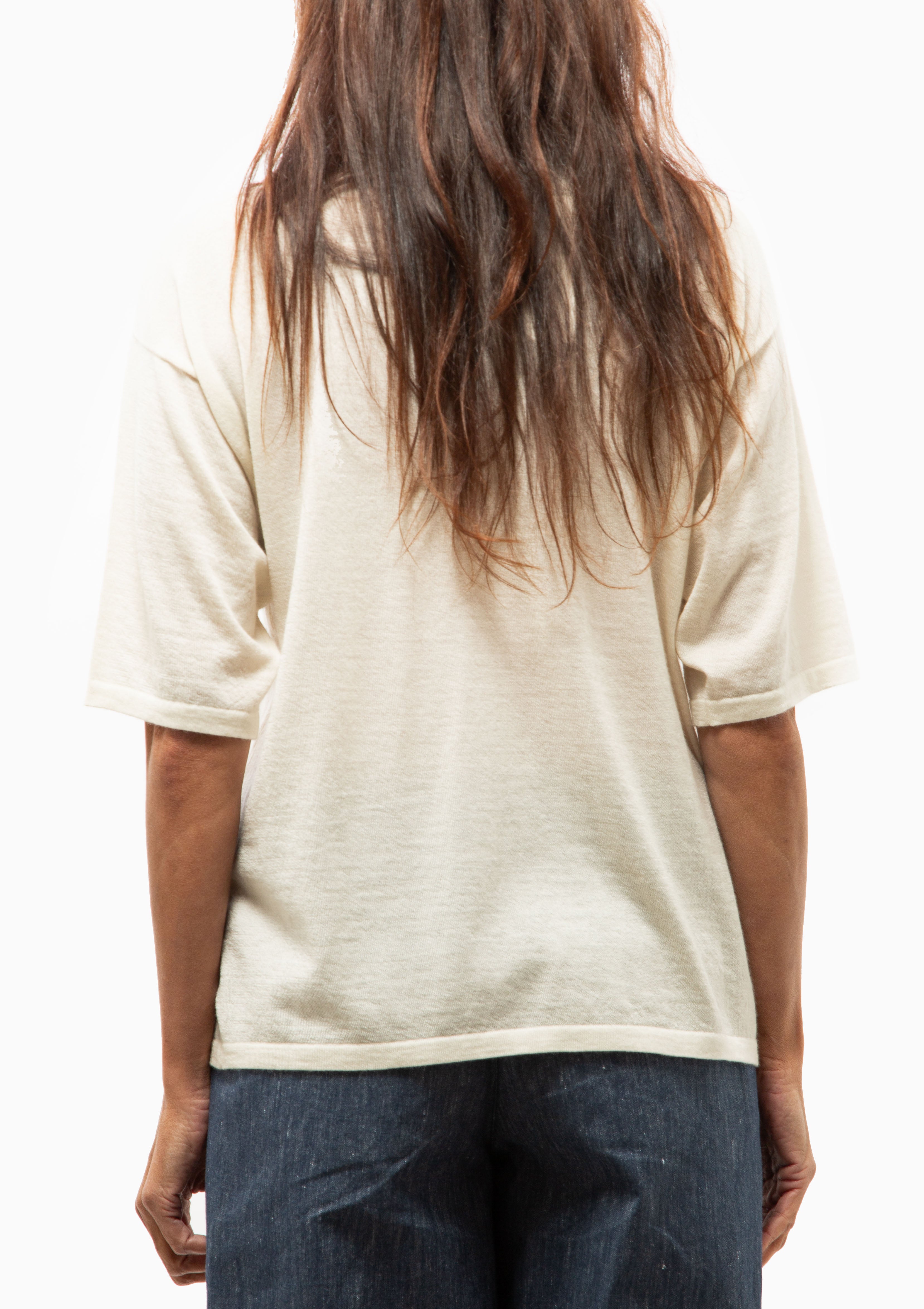 Cashmere Oversized Polo | Chalk