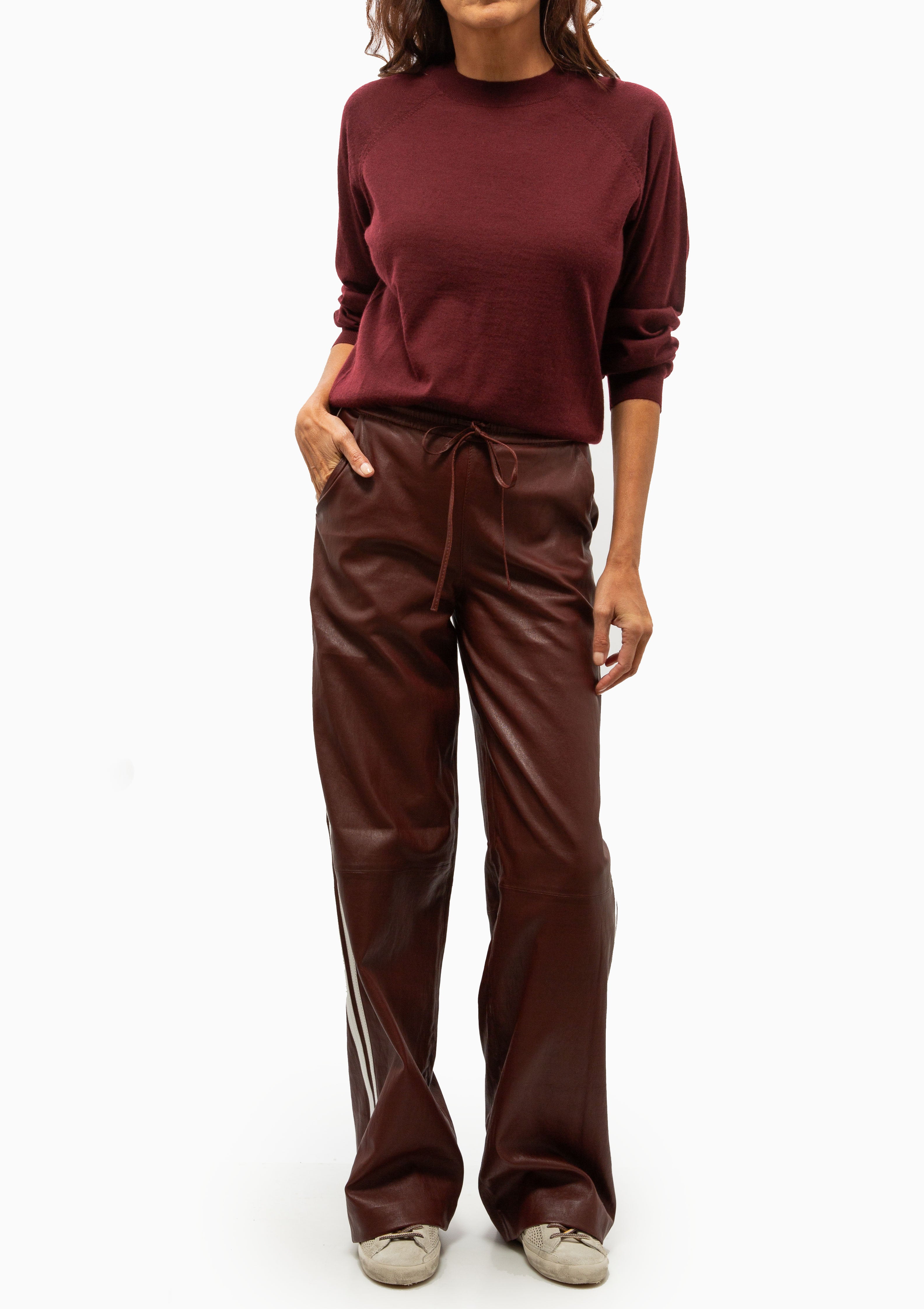 Leather Baggy Athletic Pants | Pinot