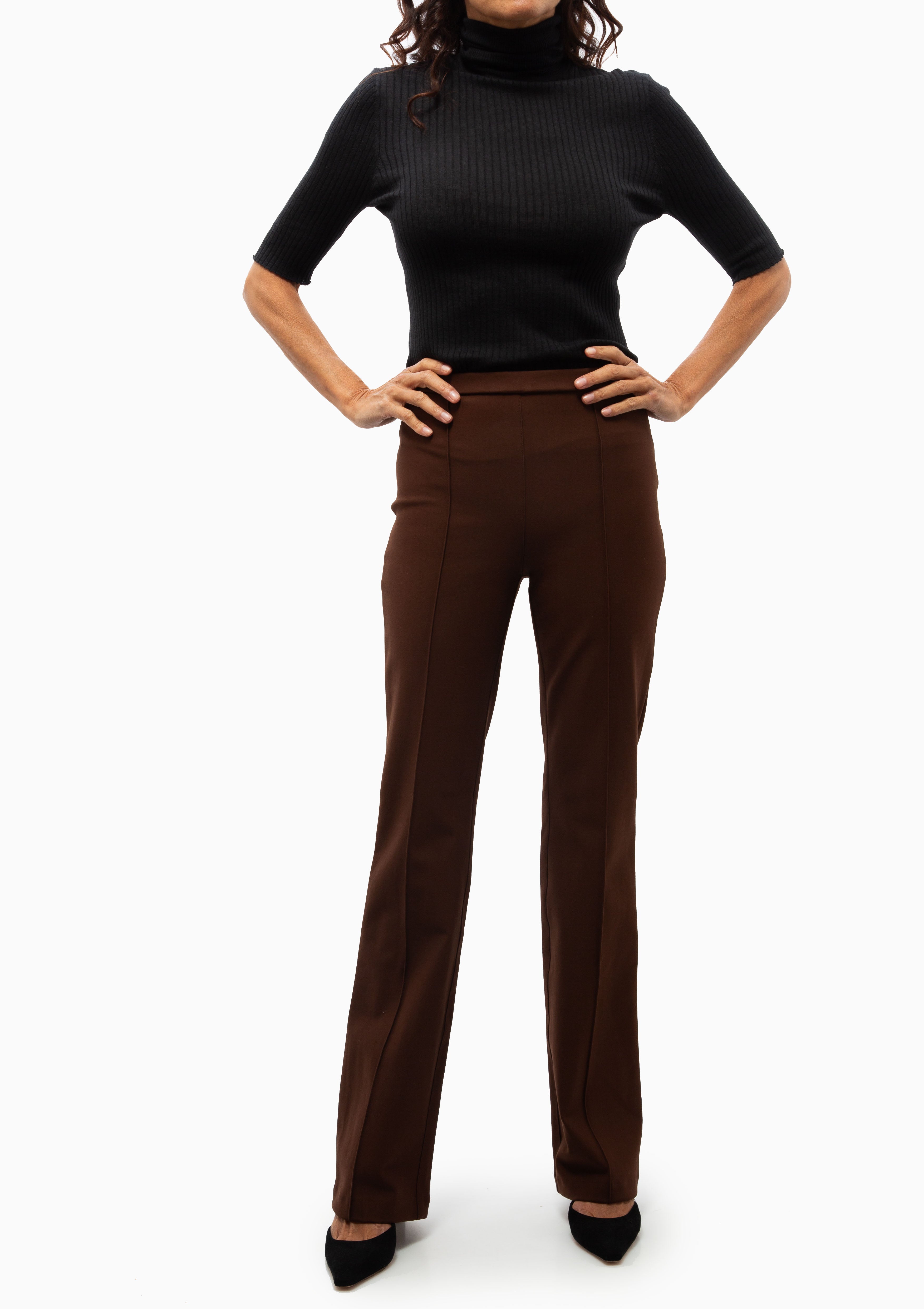 Micro Flare With Pintucks | Chocolate