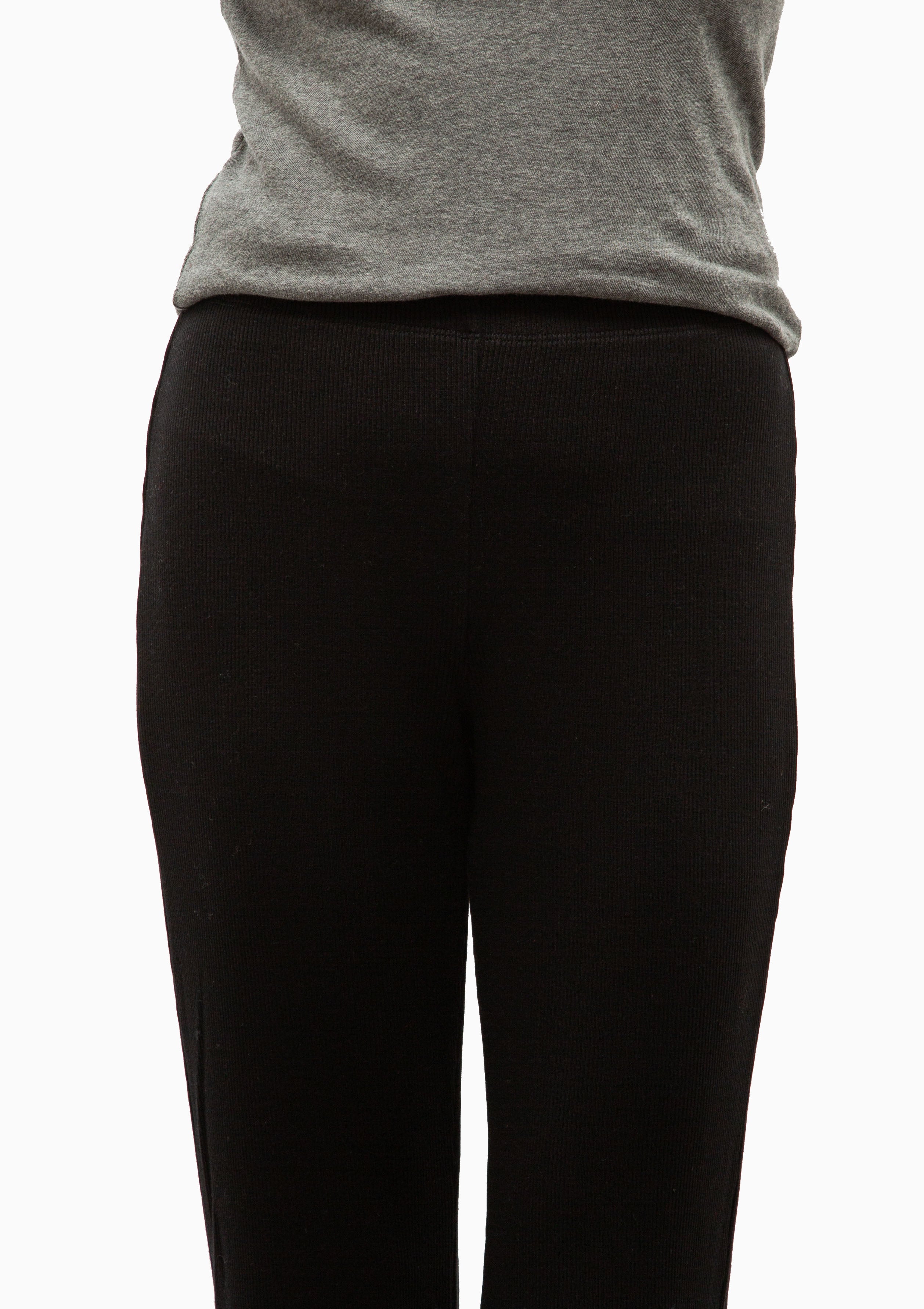 Rib Bootcut Pants | Black