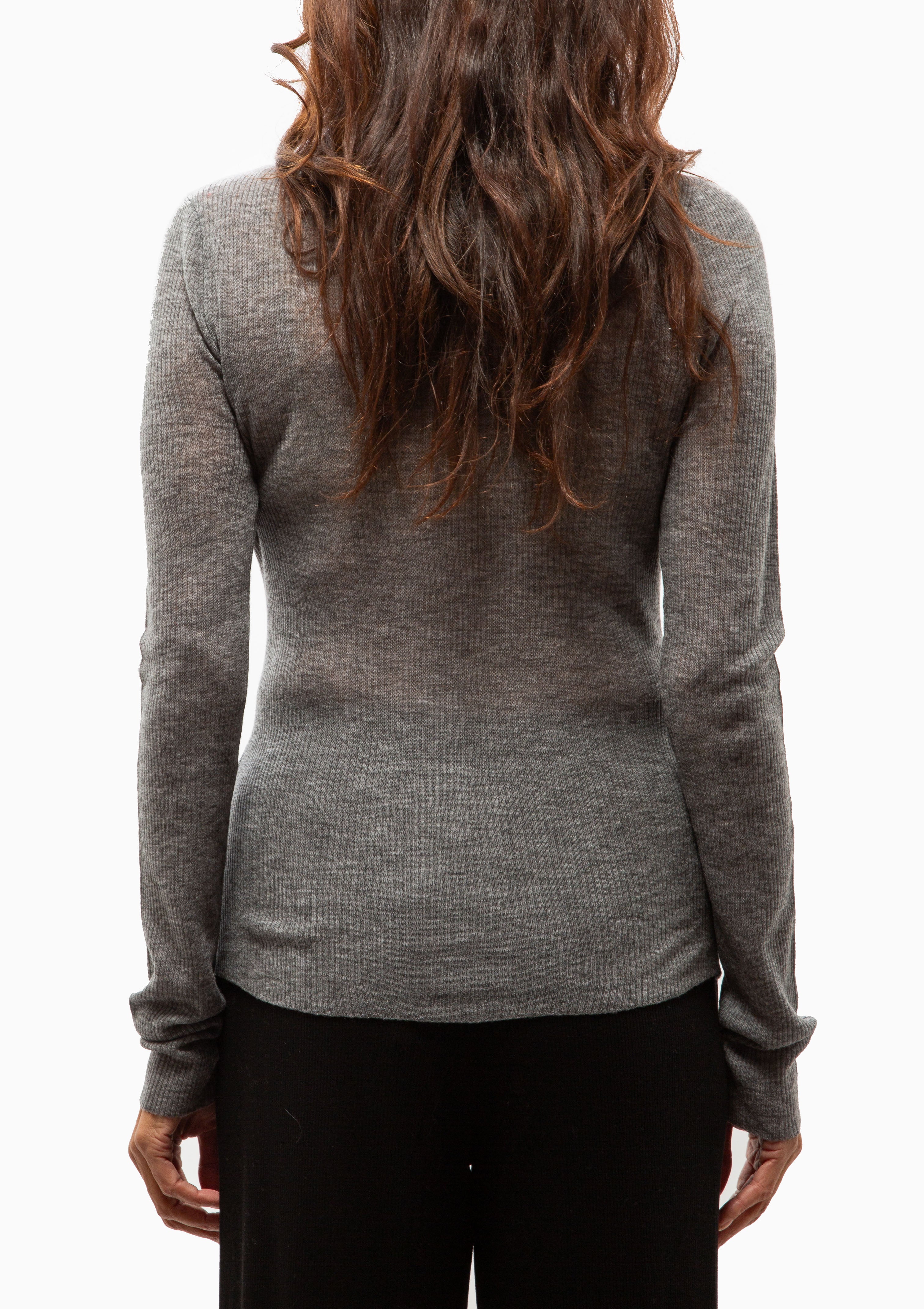 Tissue Cashmere Long Sleeve Baby Tee | Grey