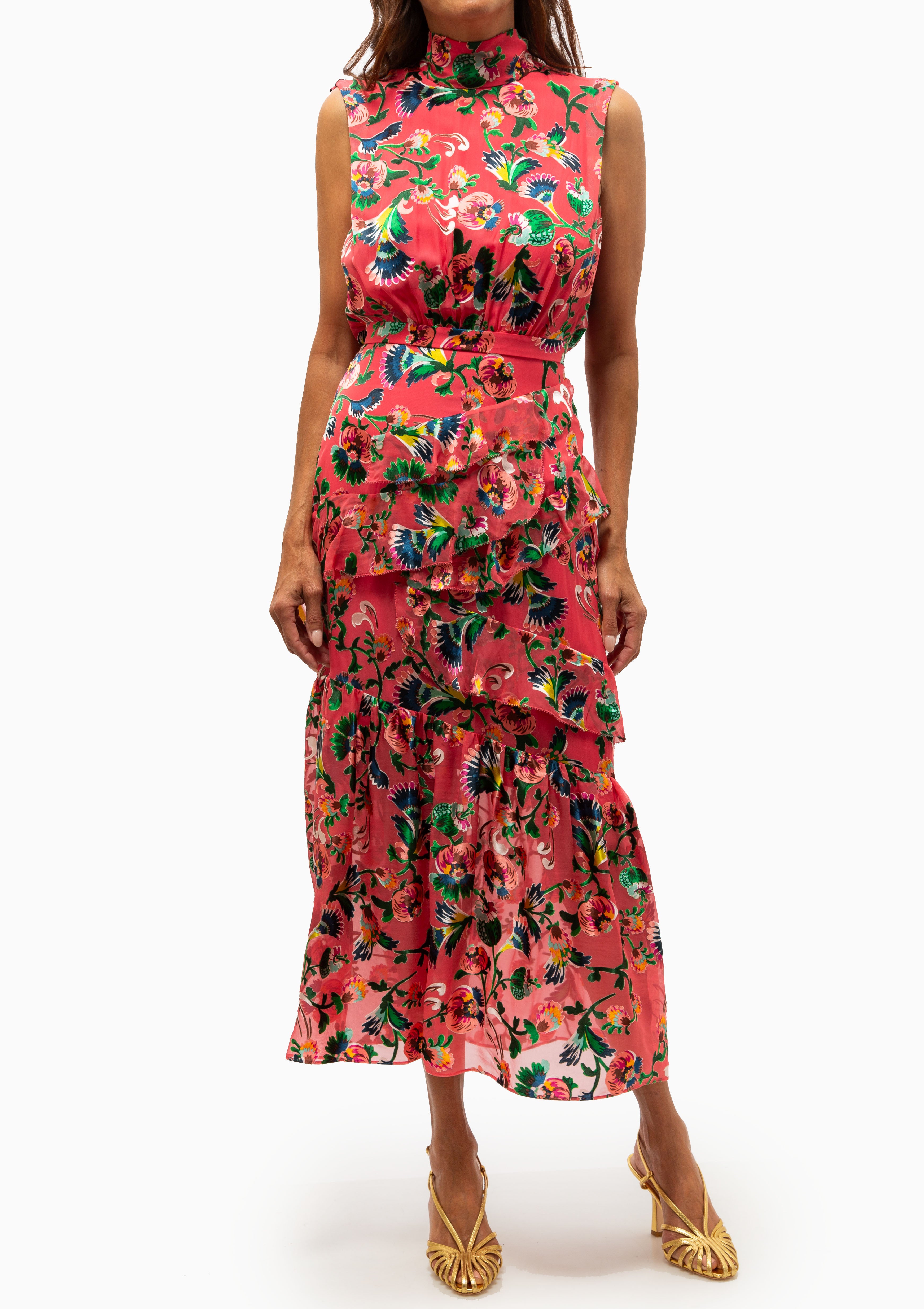 Fleur Ruffle Dress | Saffier Raspberry