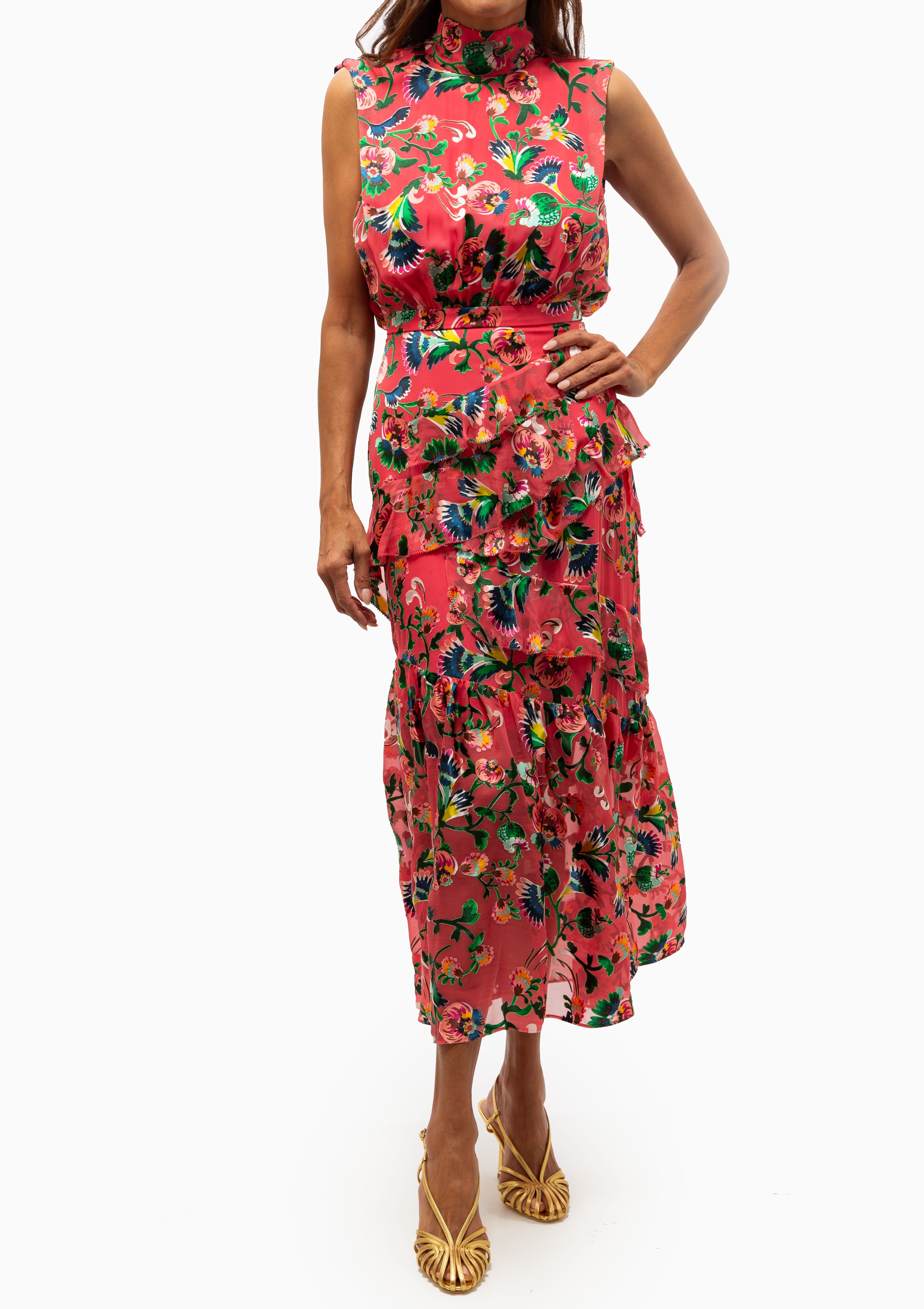 Fleur Ruffle Dress | Saffier Raspberry