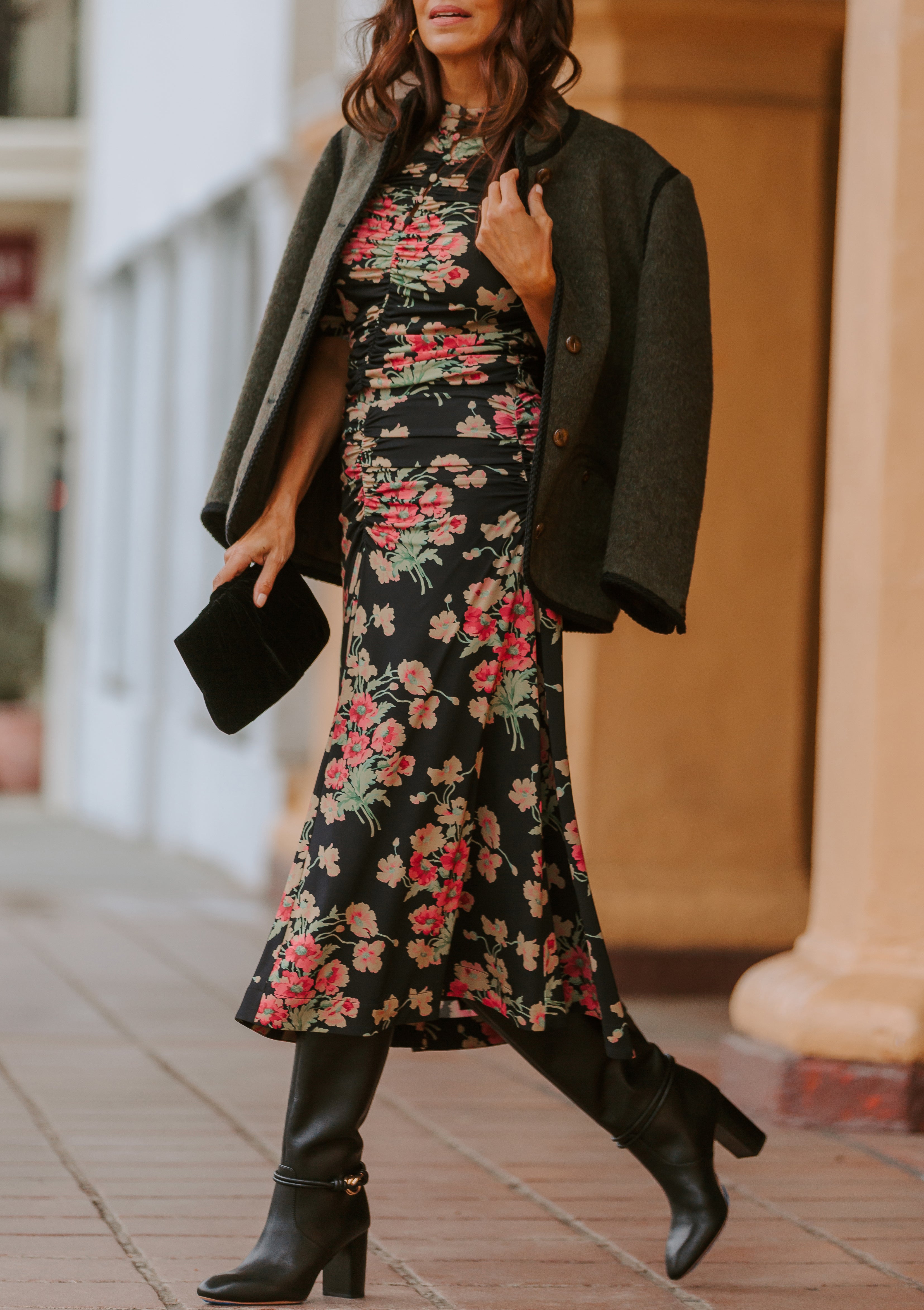 Cornelia Print Midi Skirt | Black