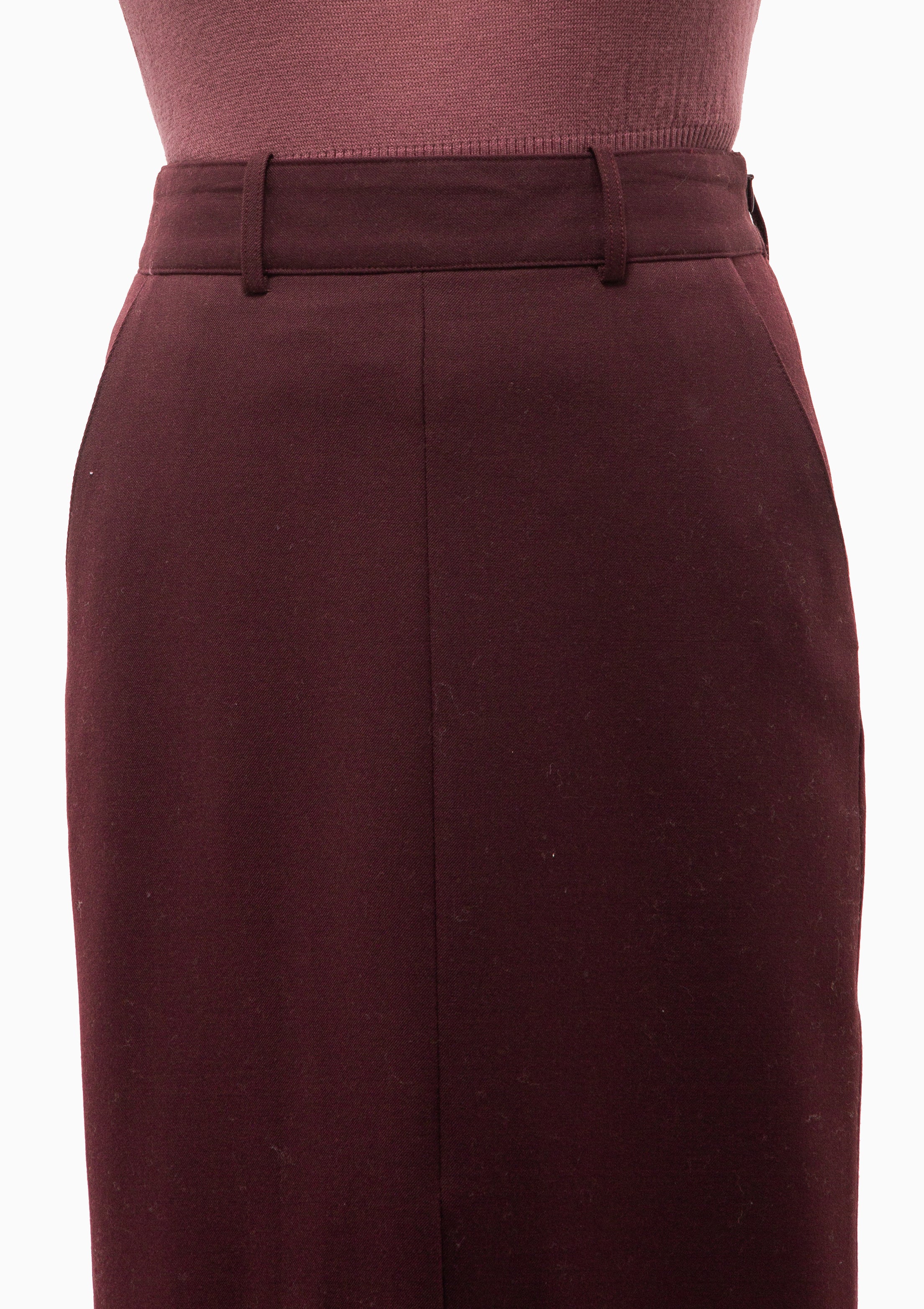 Front Slit Trouser Skirt | Plum