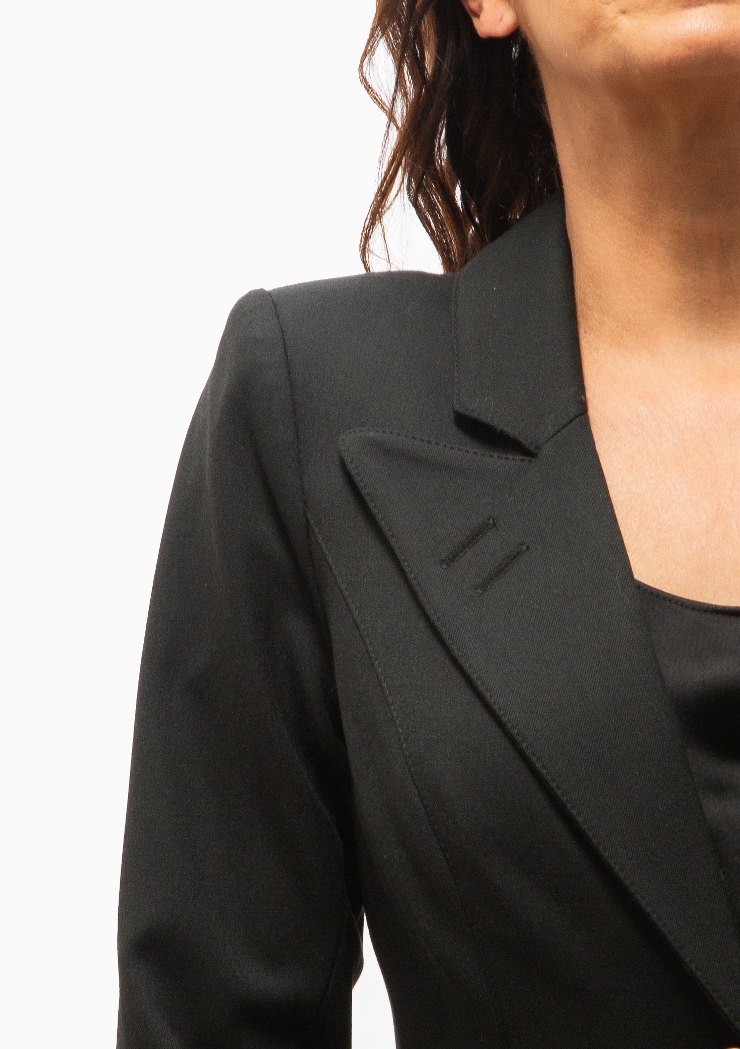 Full Back Duchess Blazer | Deep Black