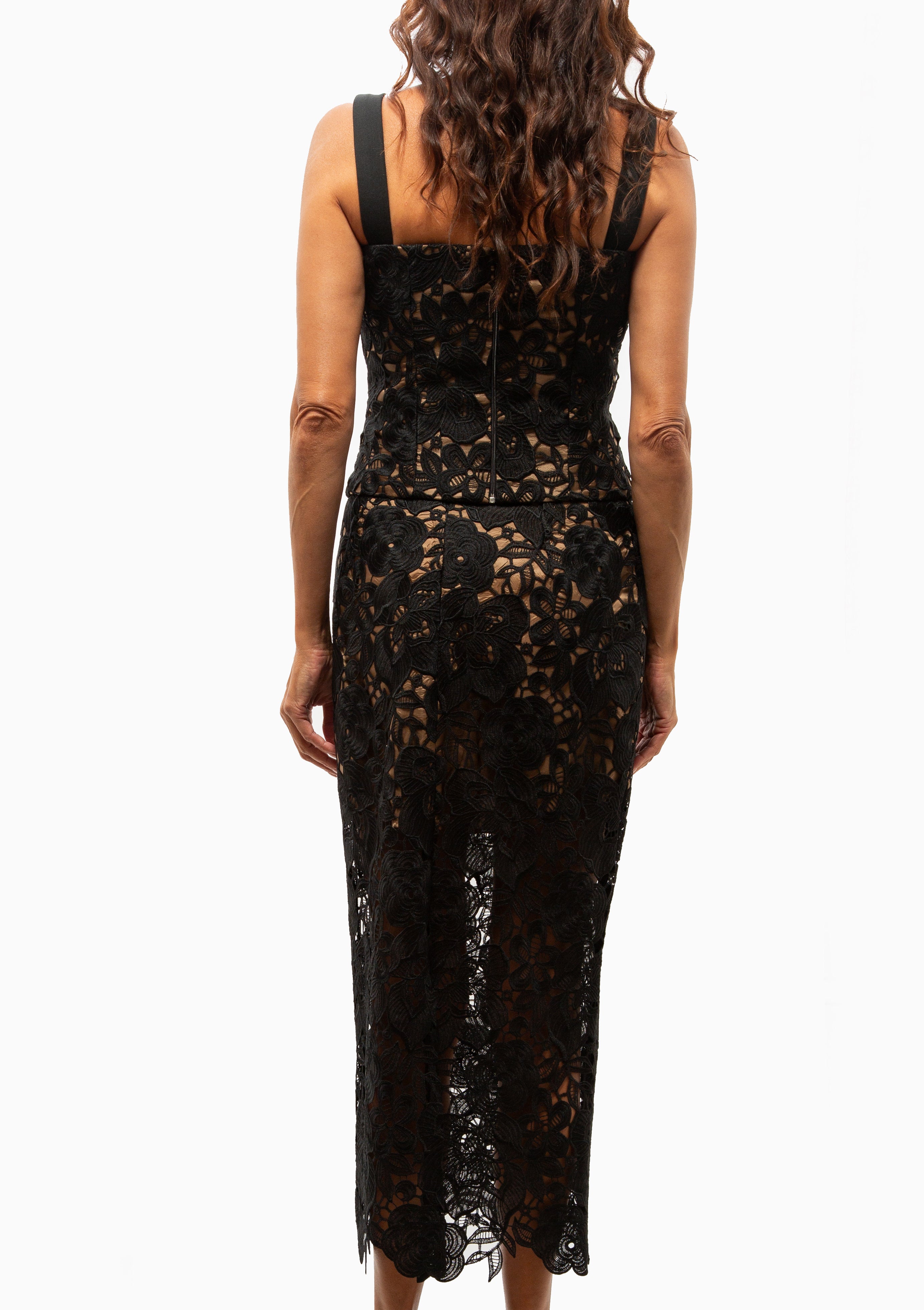 Lace Pencil Skirt | Black