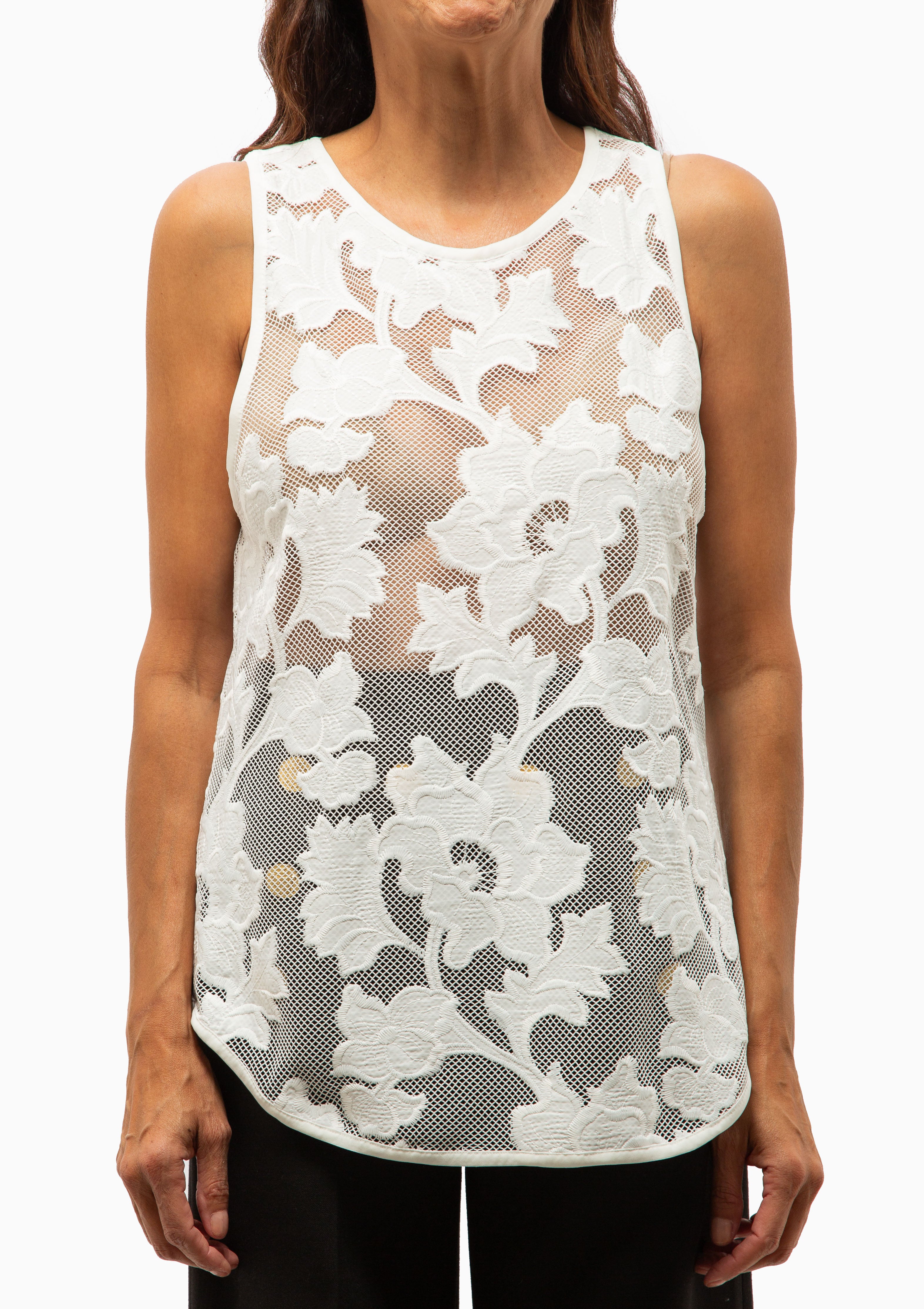 Shirttail Tank | White Applique