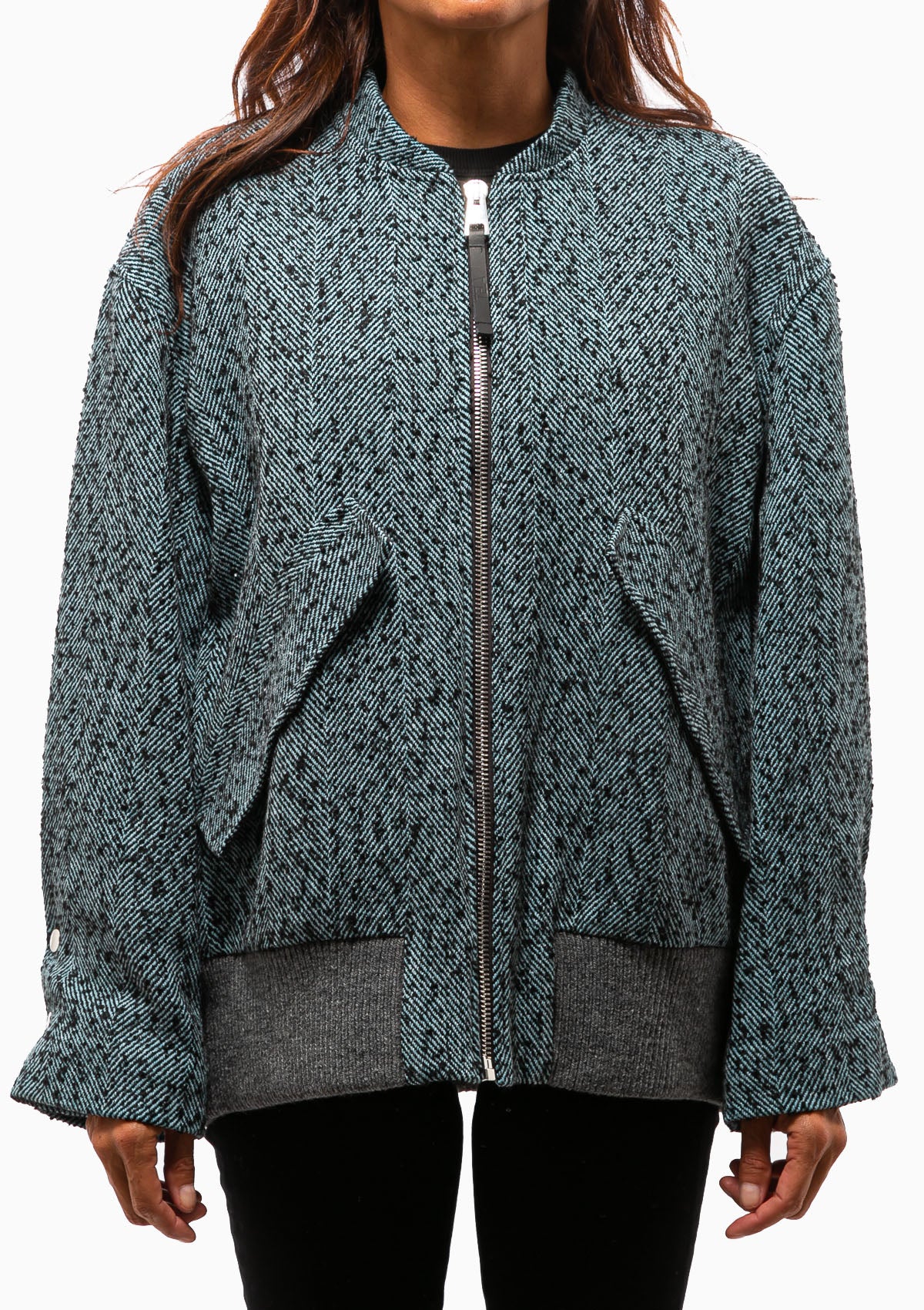 Aneto Wool Bomber | Blue/Black