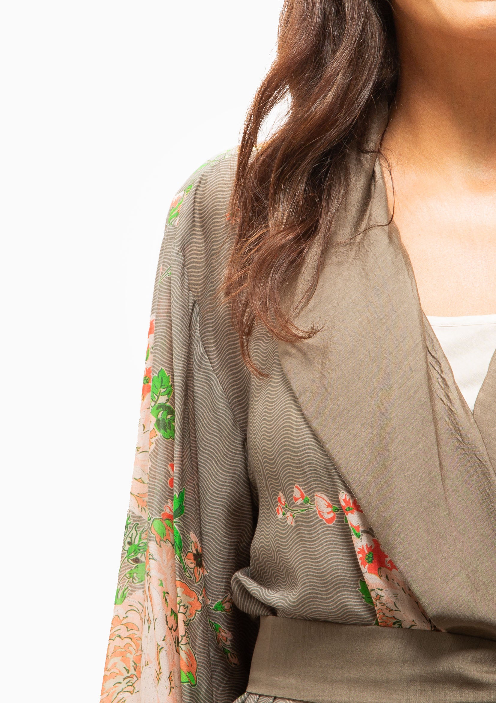 Neon Rose Robe Gown | Beige