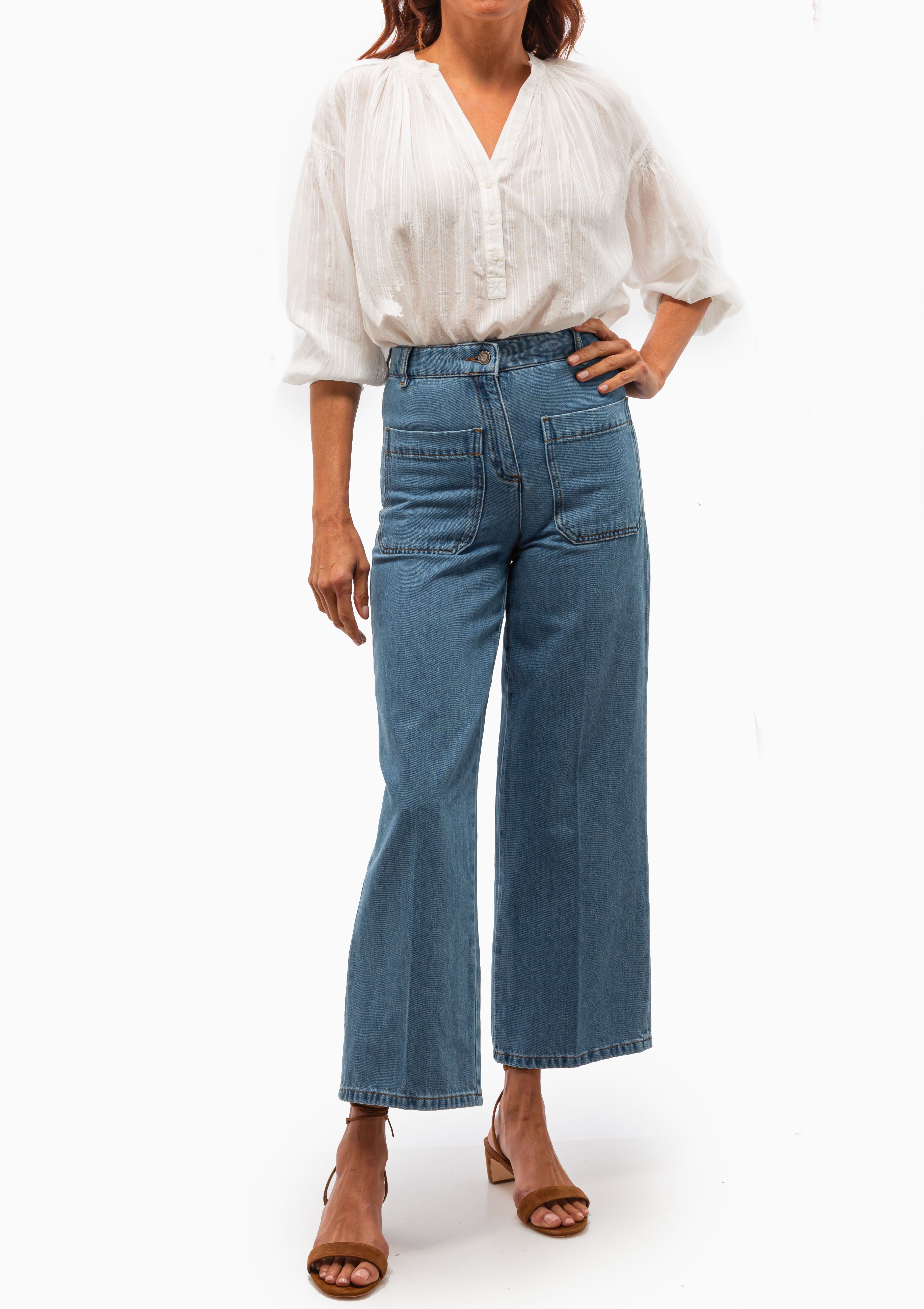 Nipoa Striped Blouse | Blanc