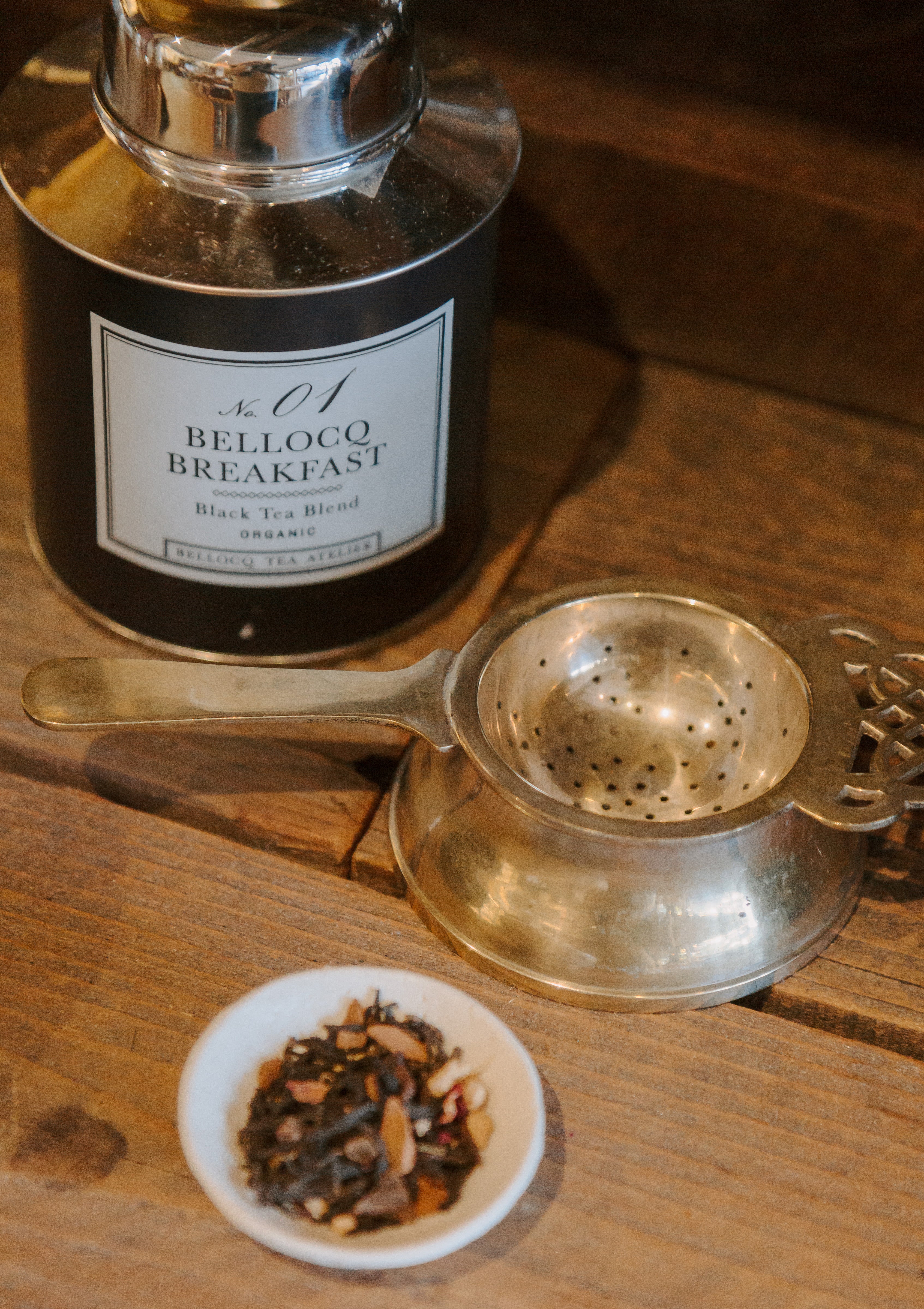 Antique Tea Strainer With Stand