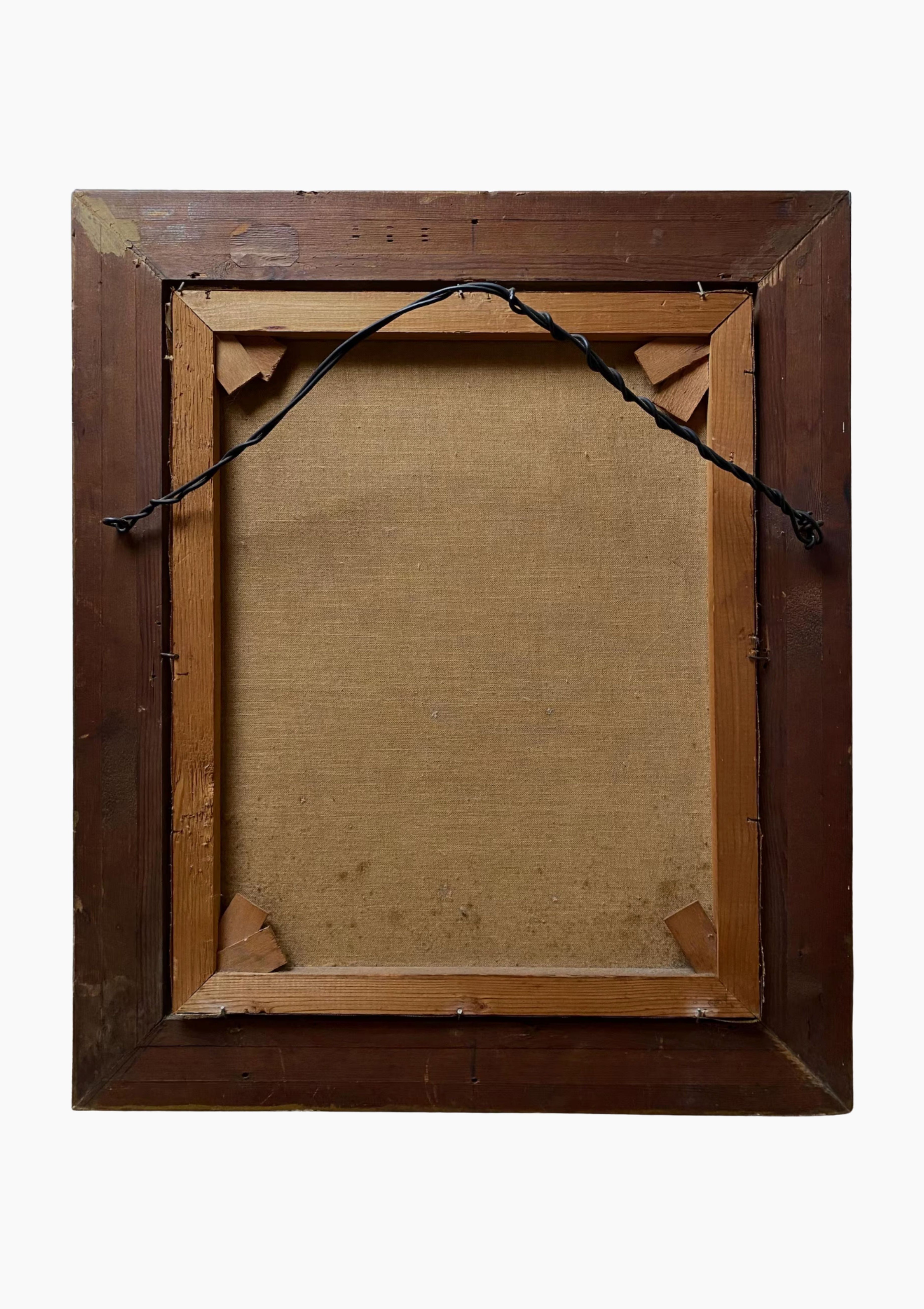 Original Antique Dutch Working Horses Portrait Oil Painting