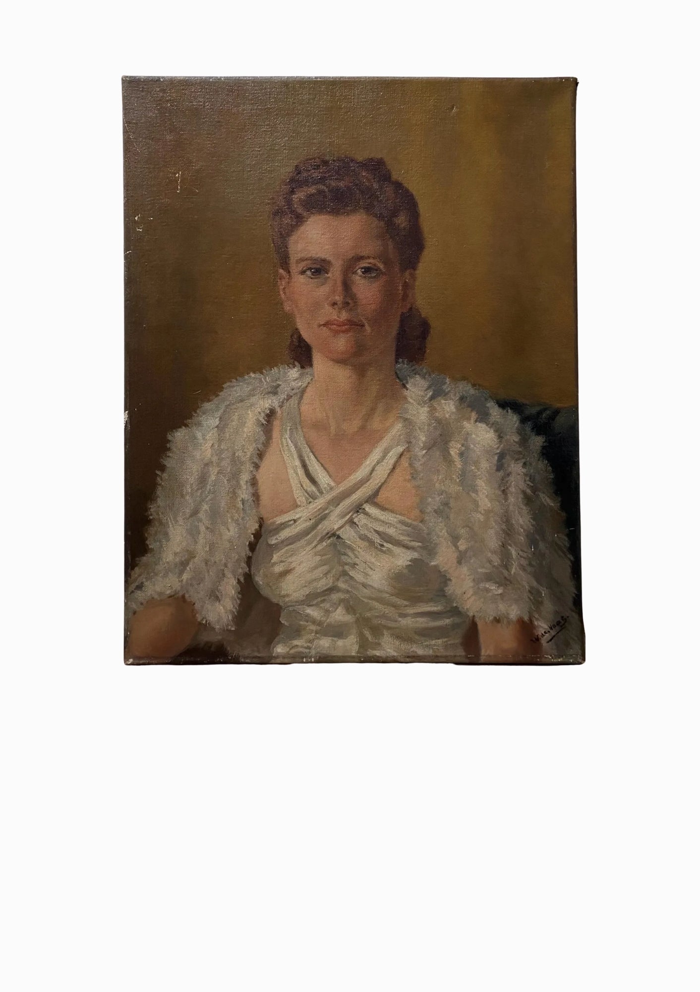 Original Antique Elegant Dutch Lady Oil Painting | 18.5" x 23.5"