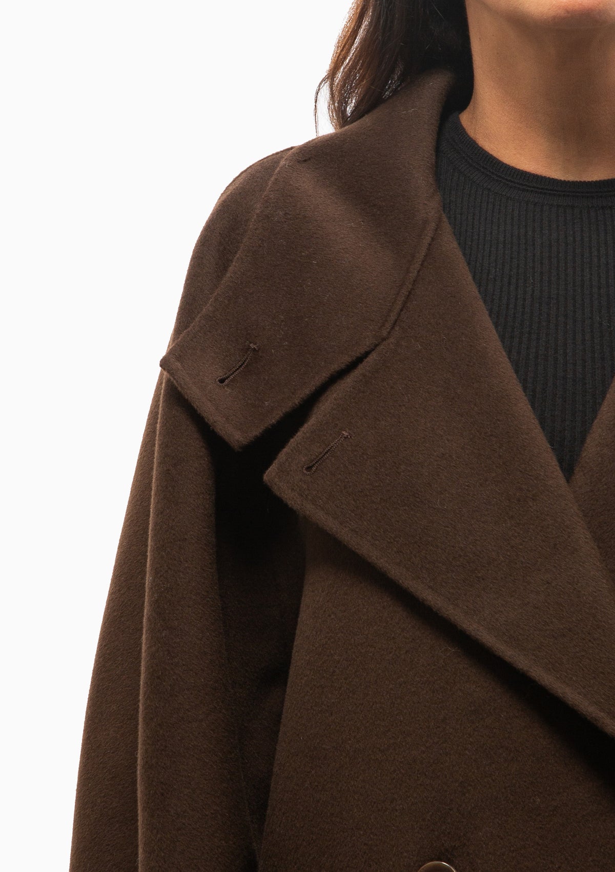 Double Button Coat | Dark Oak