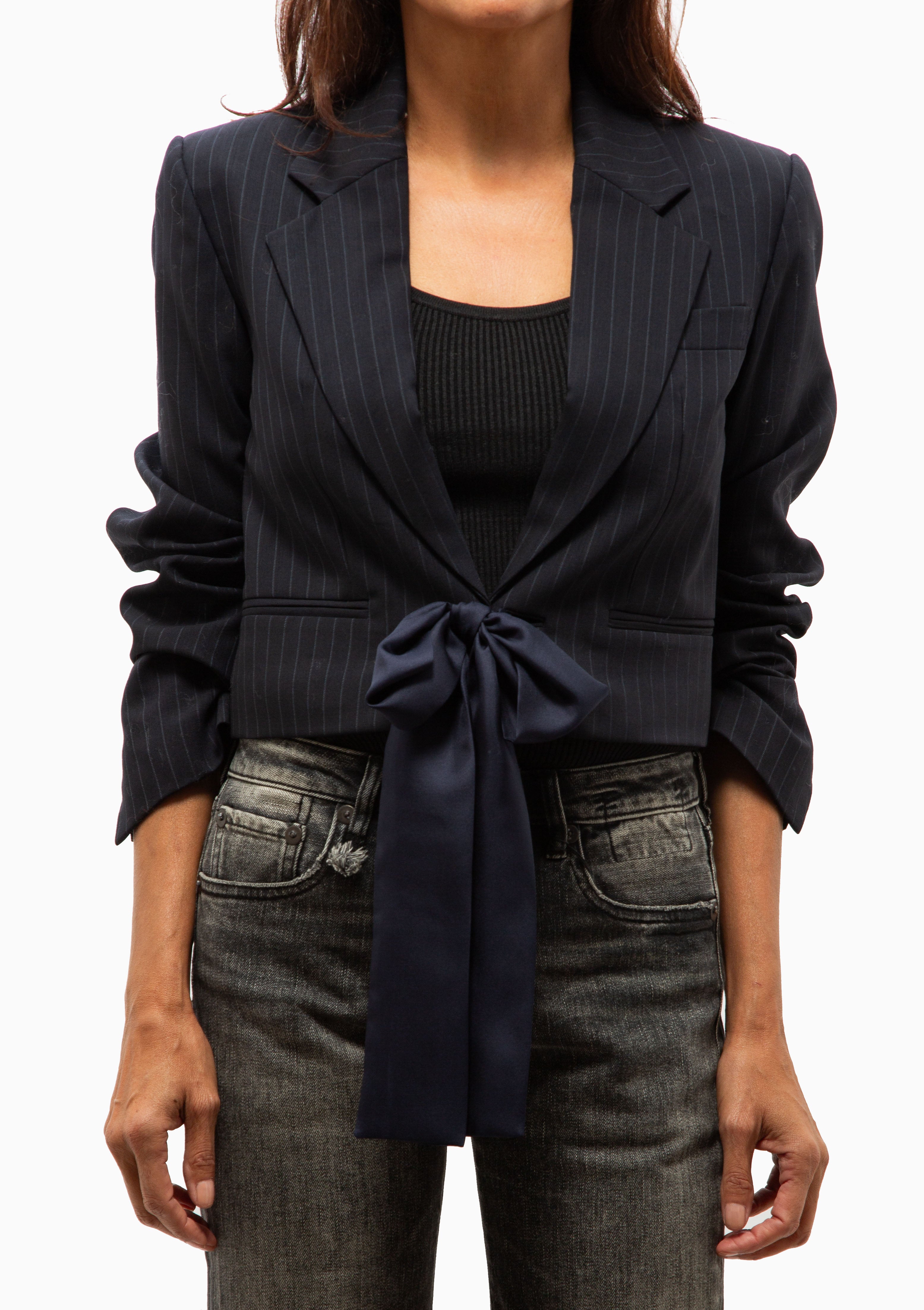 The Roxie Blazer | Navy Stripe