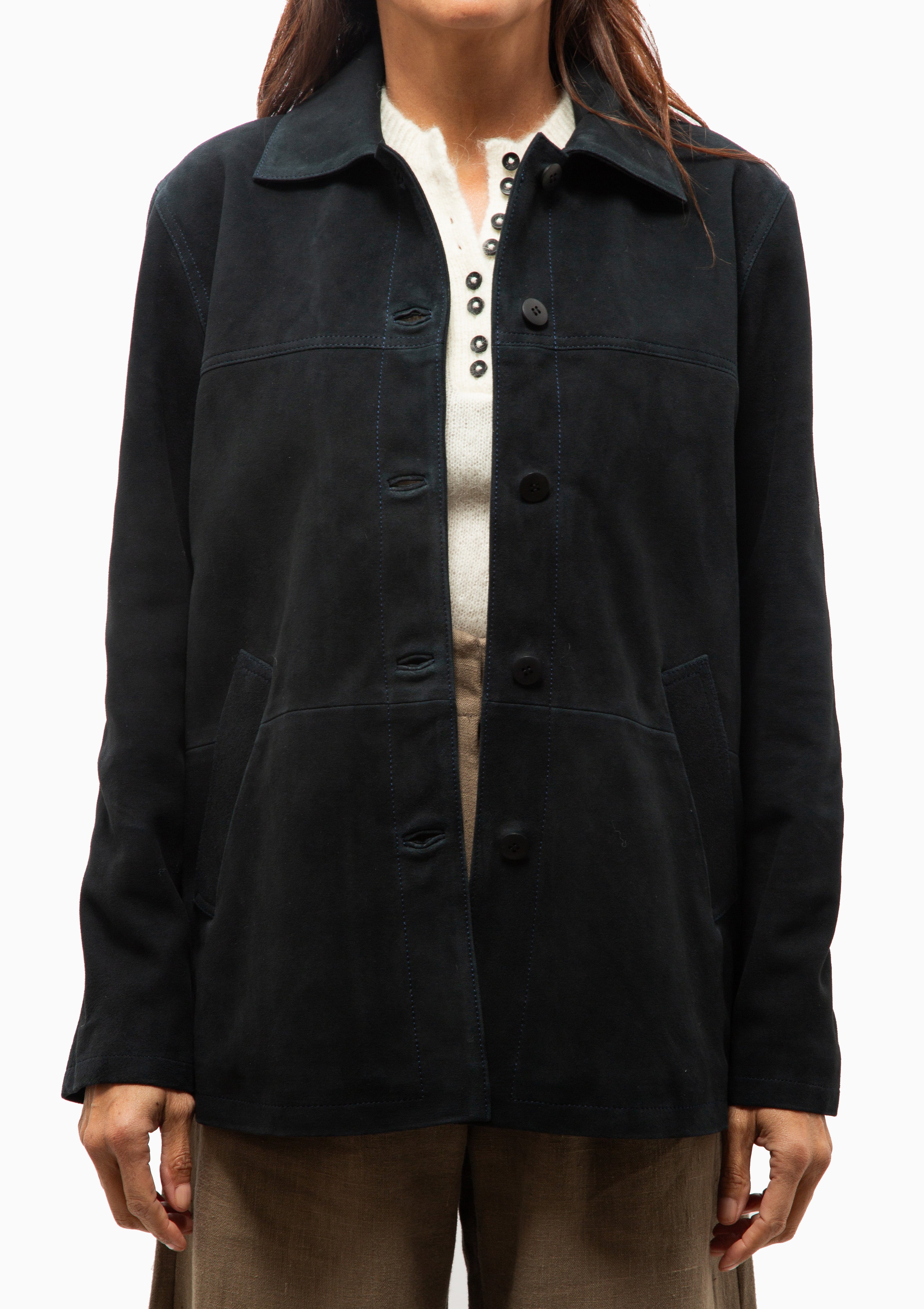 Edha Leather Jacket | Midnight