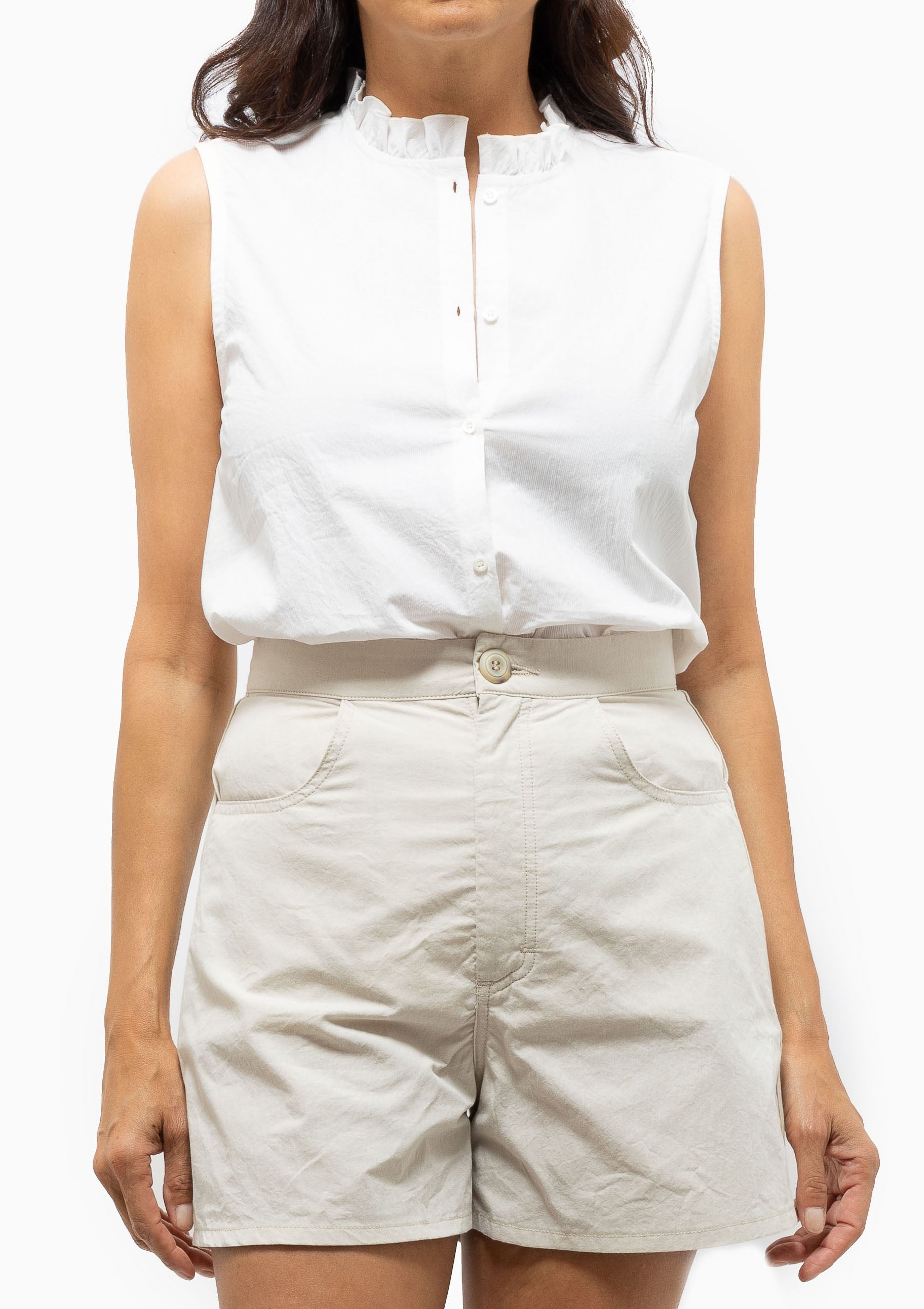 Lia Sleeveless Shirt | White