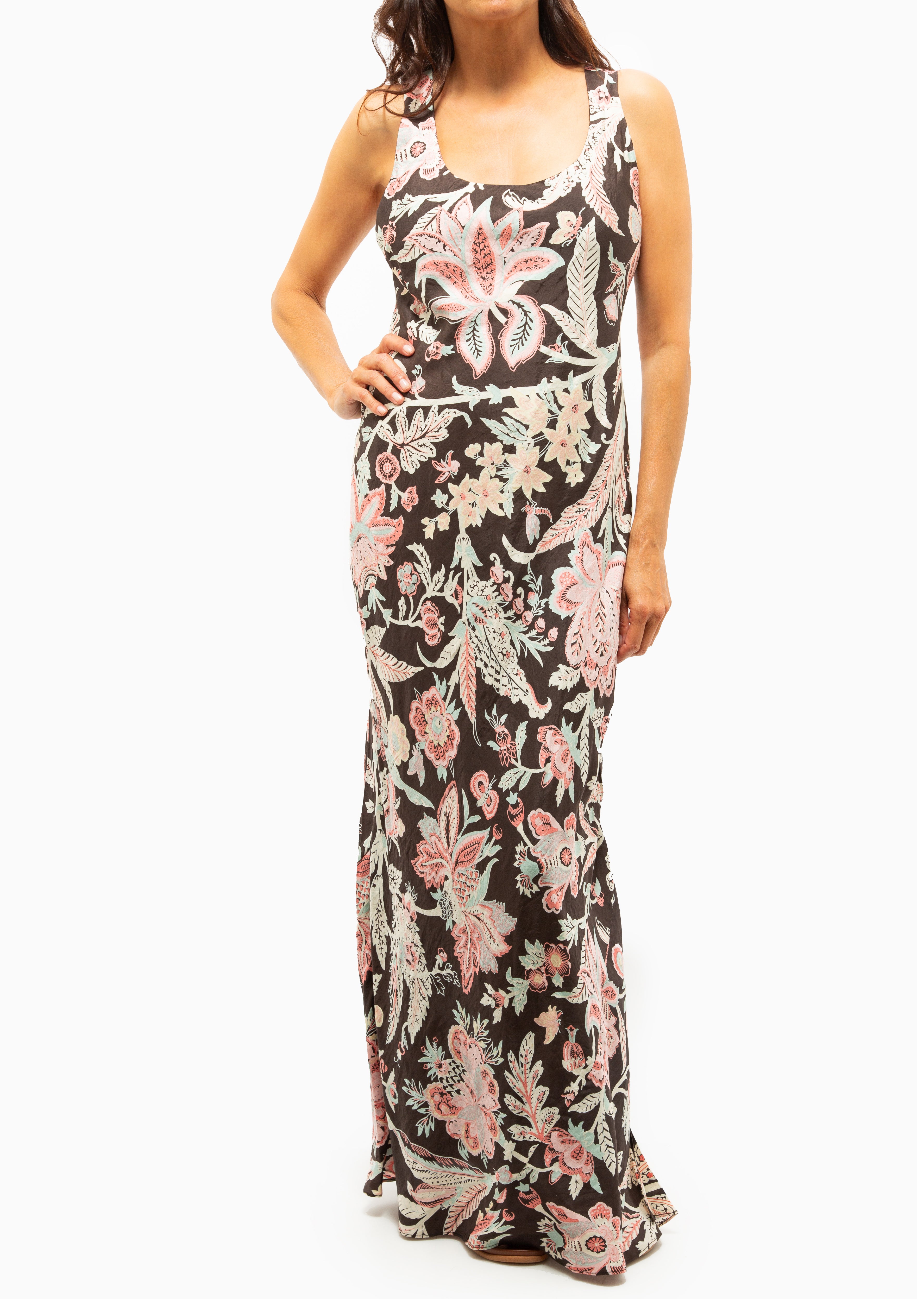 Adele Floral Silk Dress | Terra