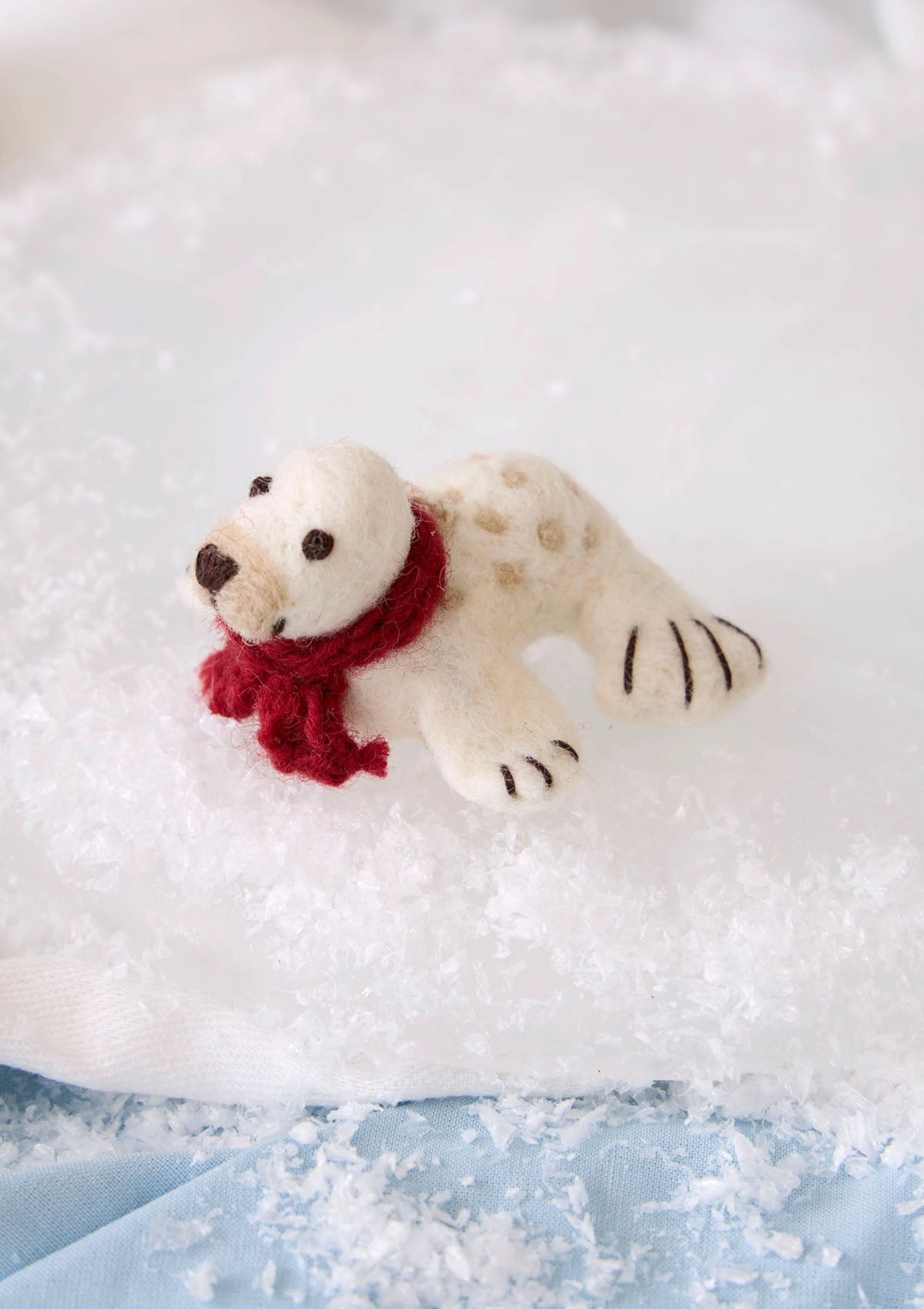 Baby Seal With Red Scarf Ornament