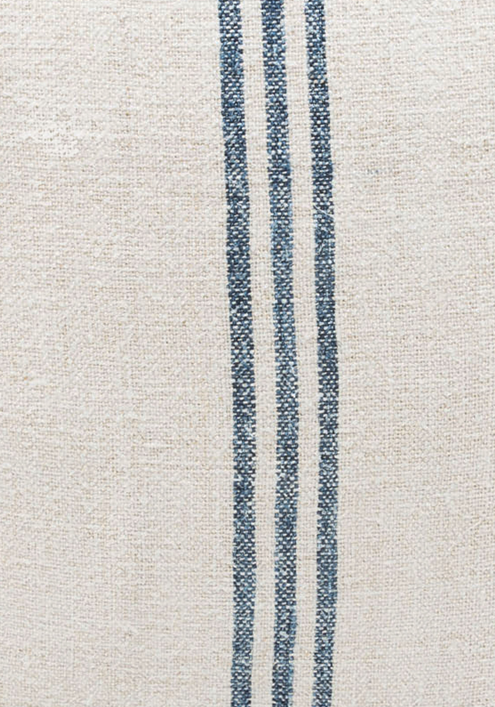 Dark Navy Triple Stripe Grain Sack Cushion | 20" x 20"