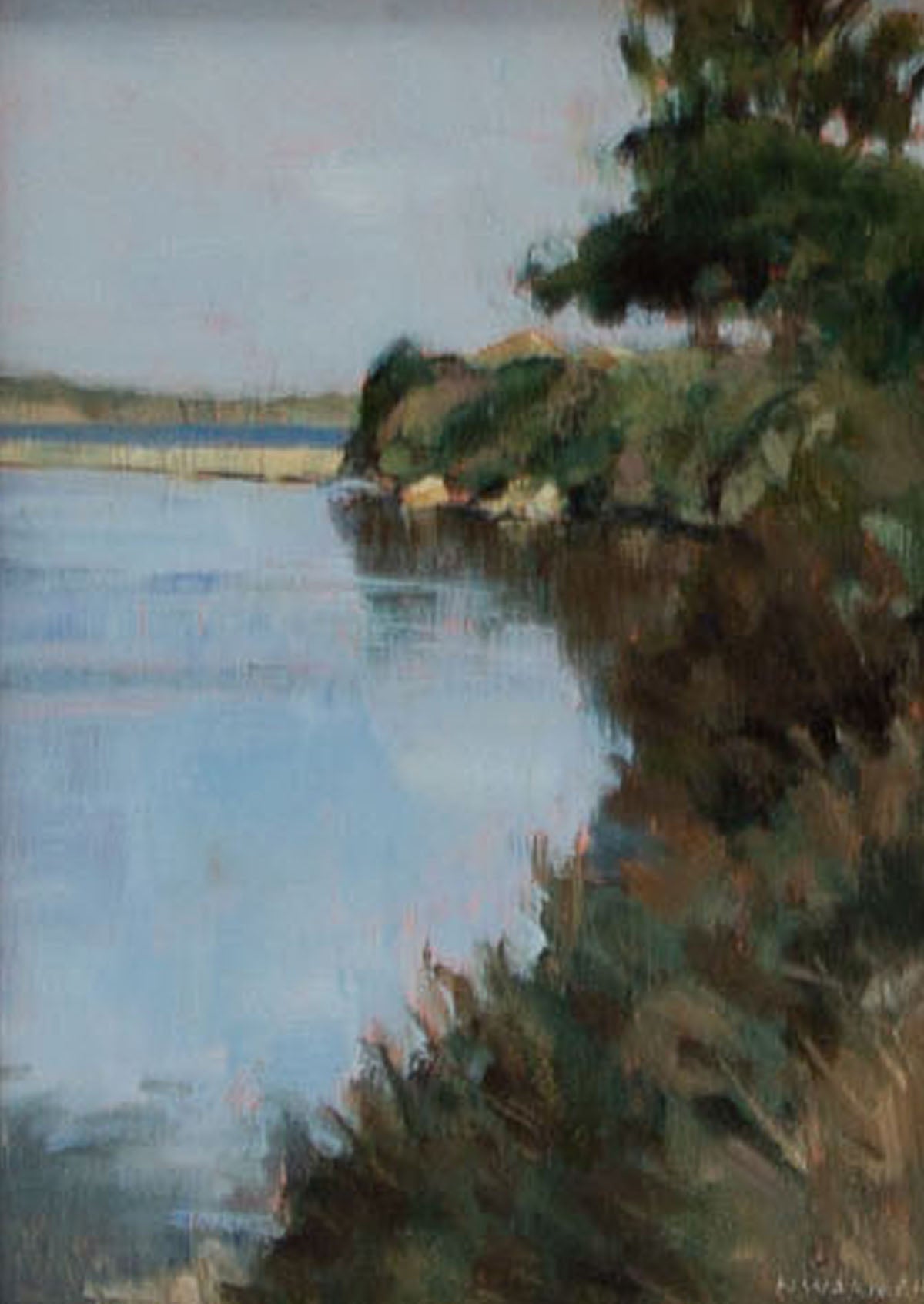 Goleta Beach Lagoon Framed Oil Painting | 8"x 6"