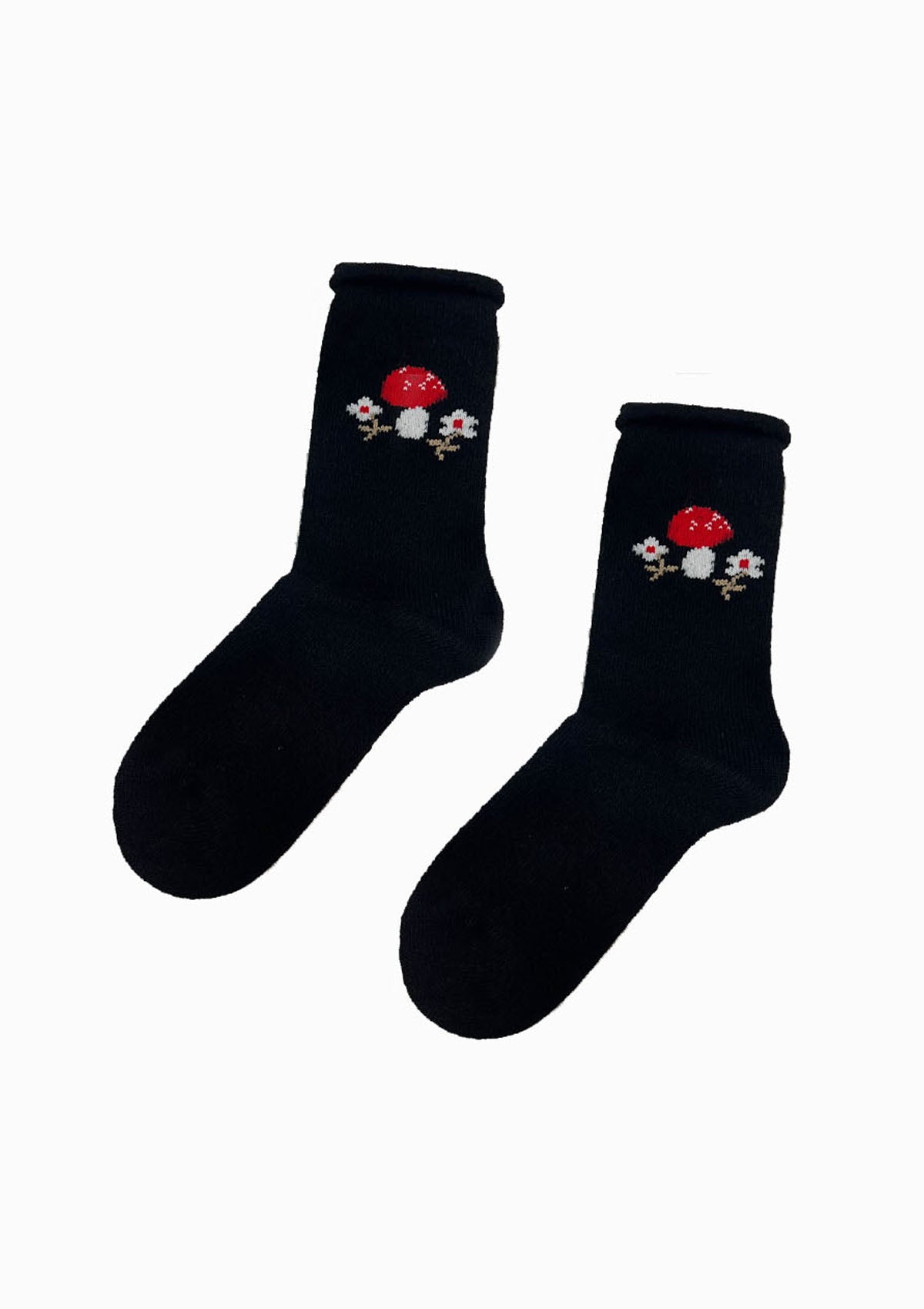 Toadstool Cashmere Crew Socks | Black
