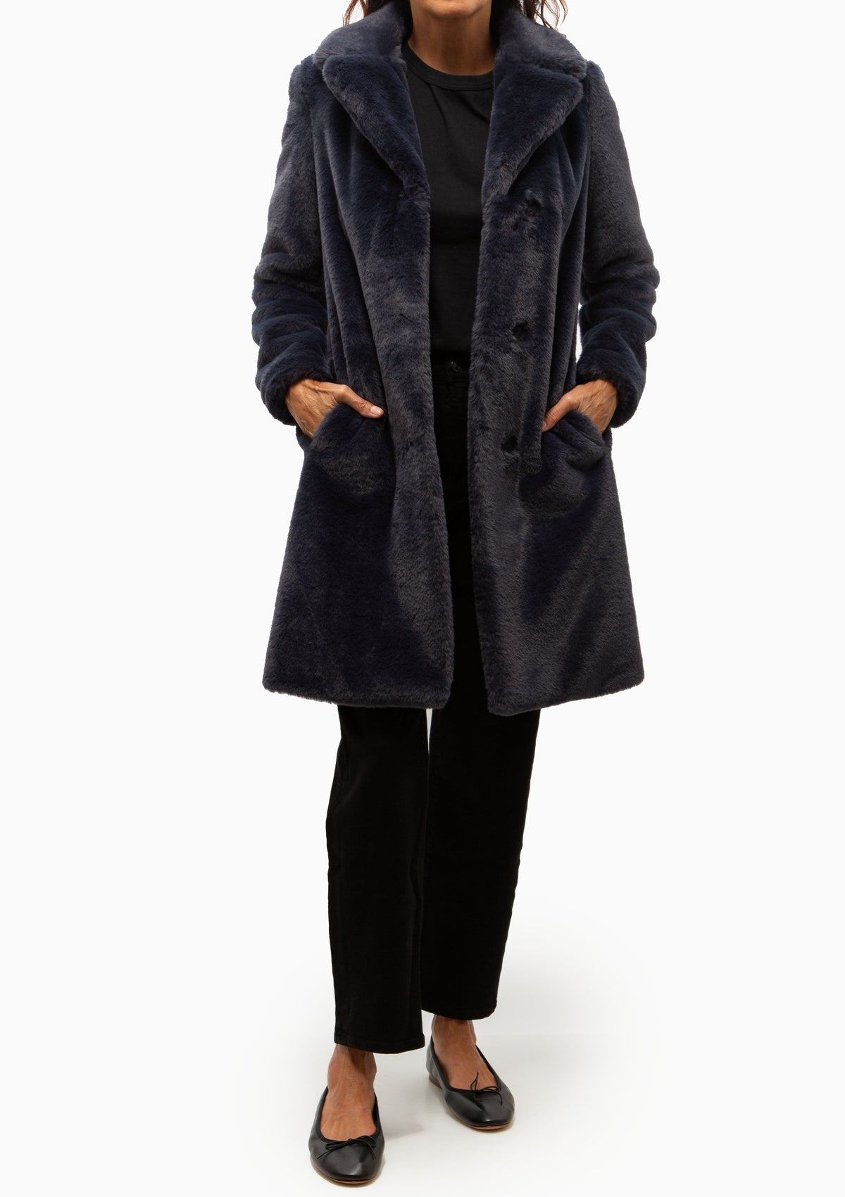 Alpaca Jacket With Fringing | Blue Black