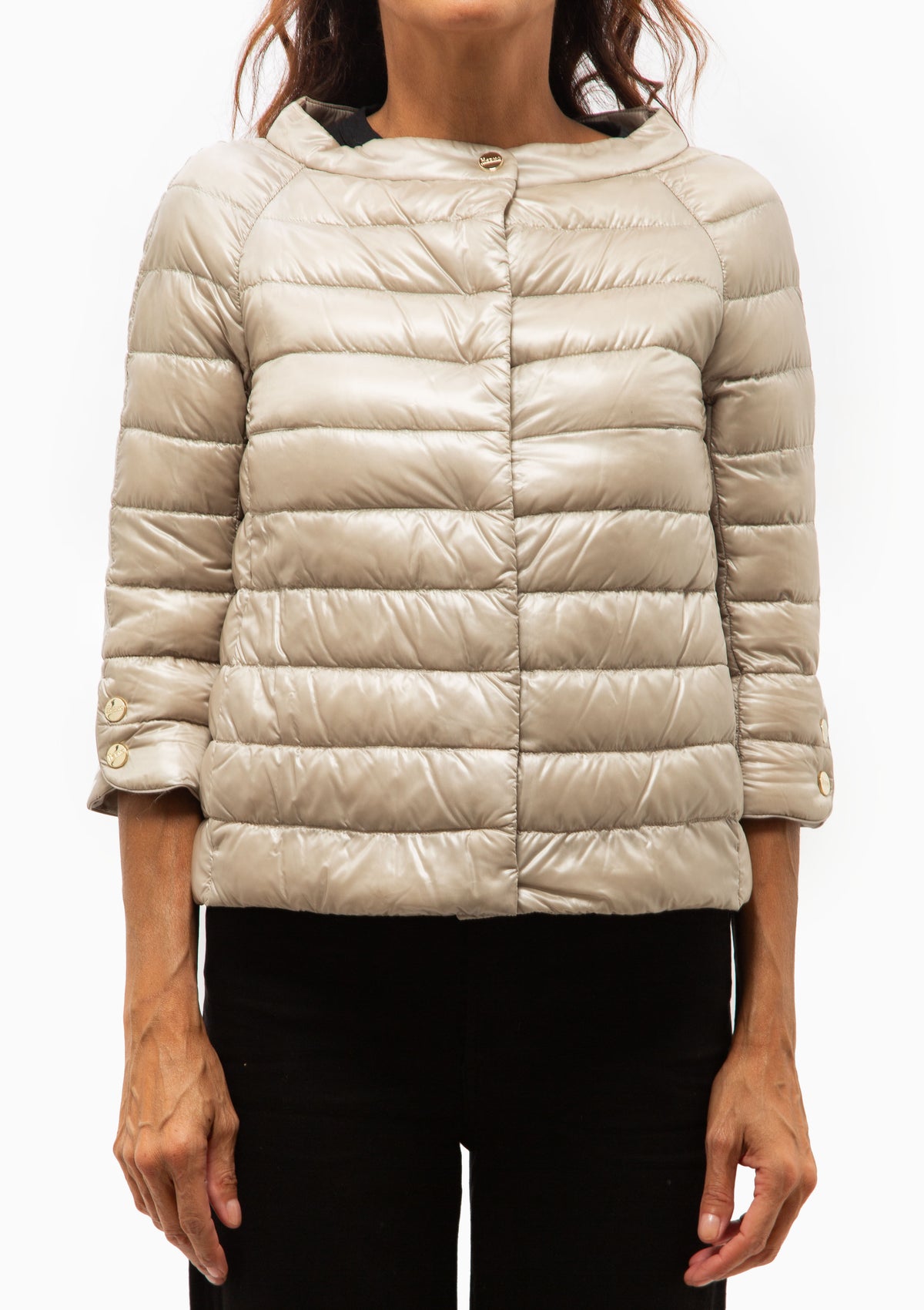 Classic Nylon Elsa 3/4 Sleeve Jacket | Champagne