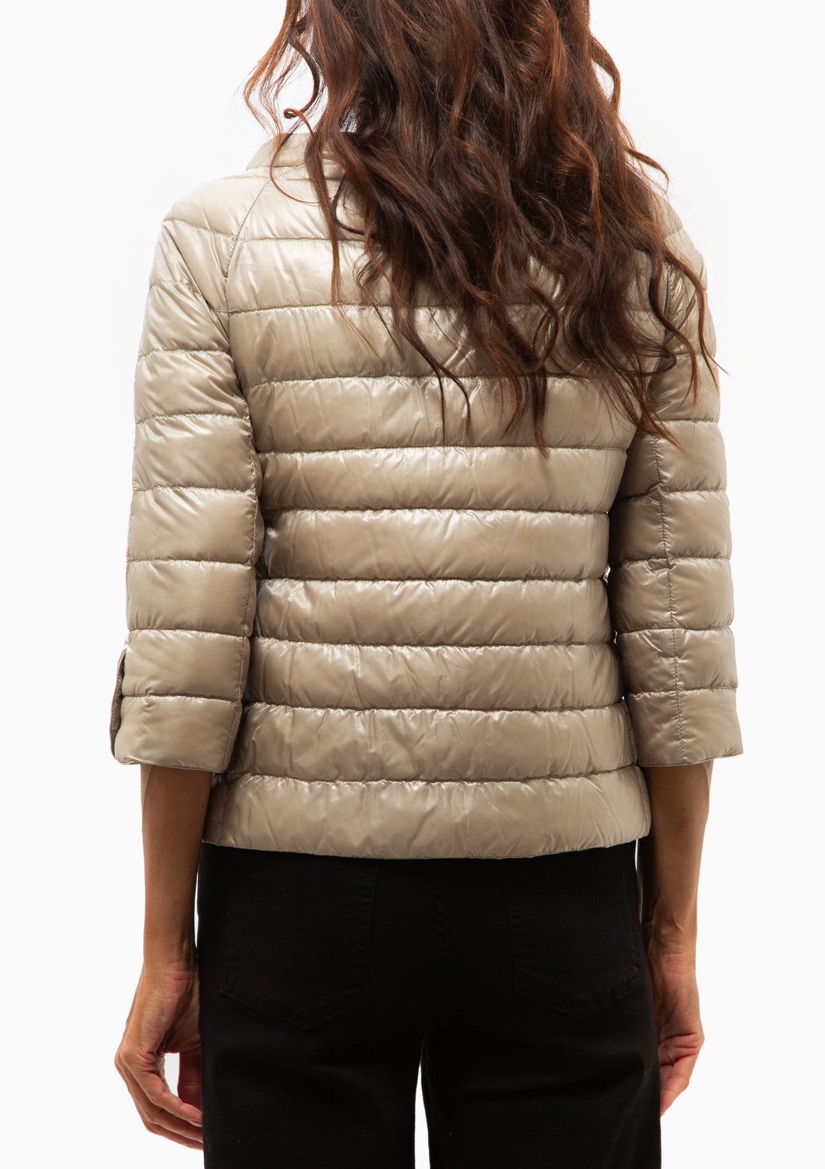 Classic Nylon Elsa 3/4 Sleeve Jacket | Champagne