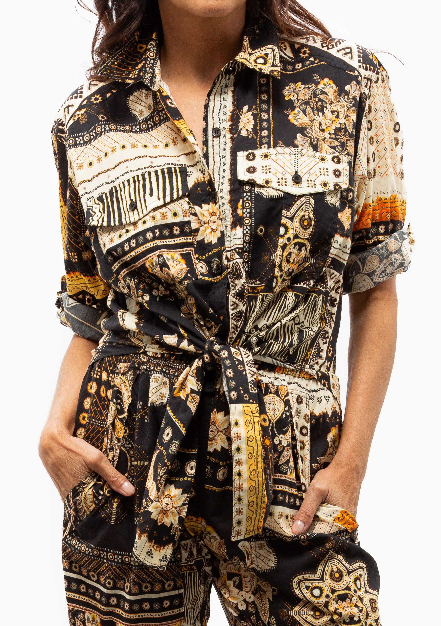 Nathy Shirt | Black/Ochre